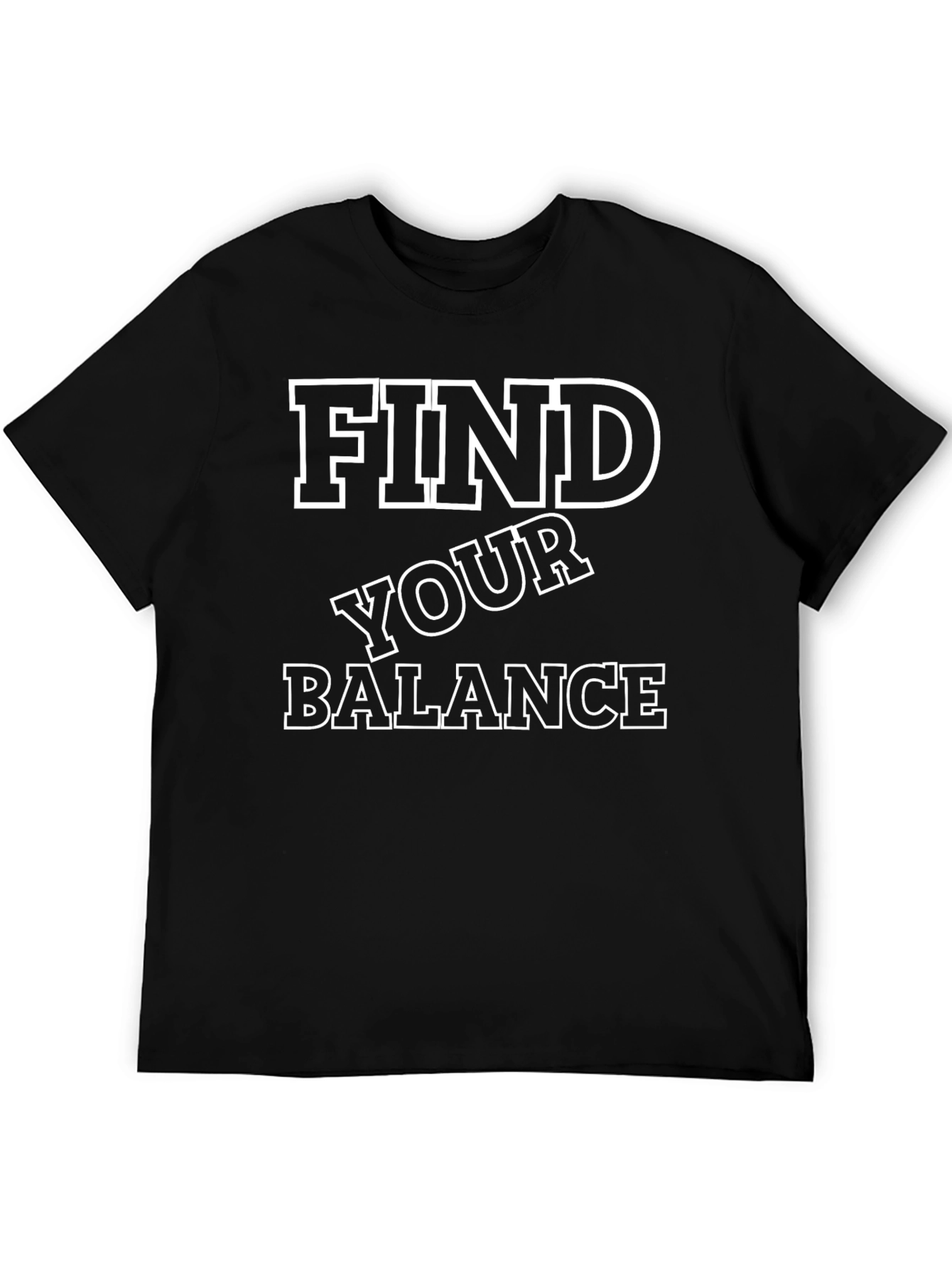 Find Your Balance Black Graphic T-Shirt