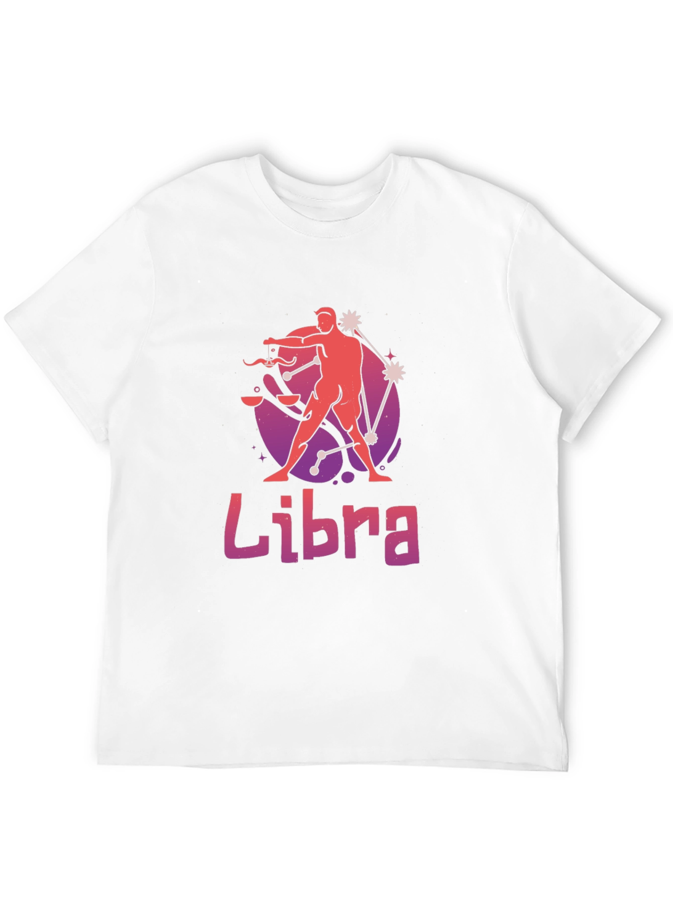 Libra Zodiac Graphic T-Shirt - Black