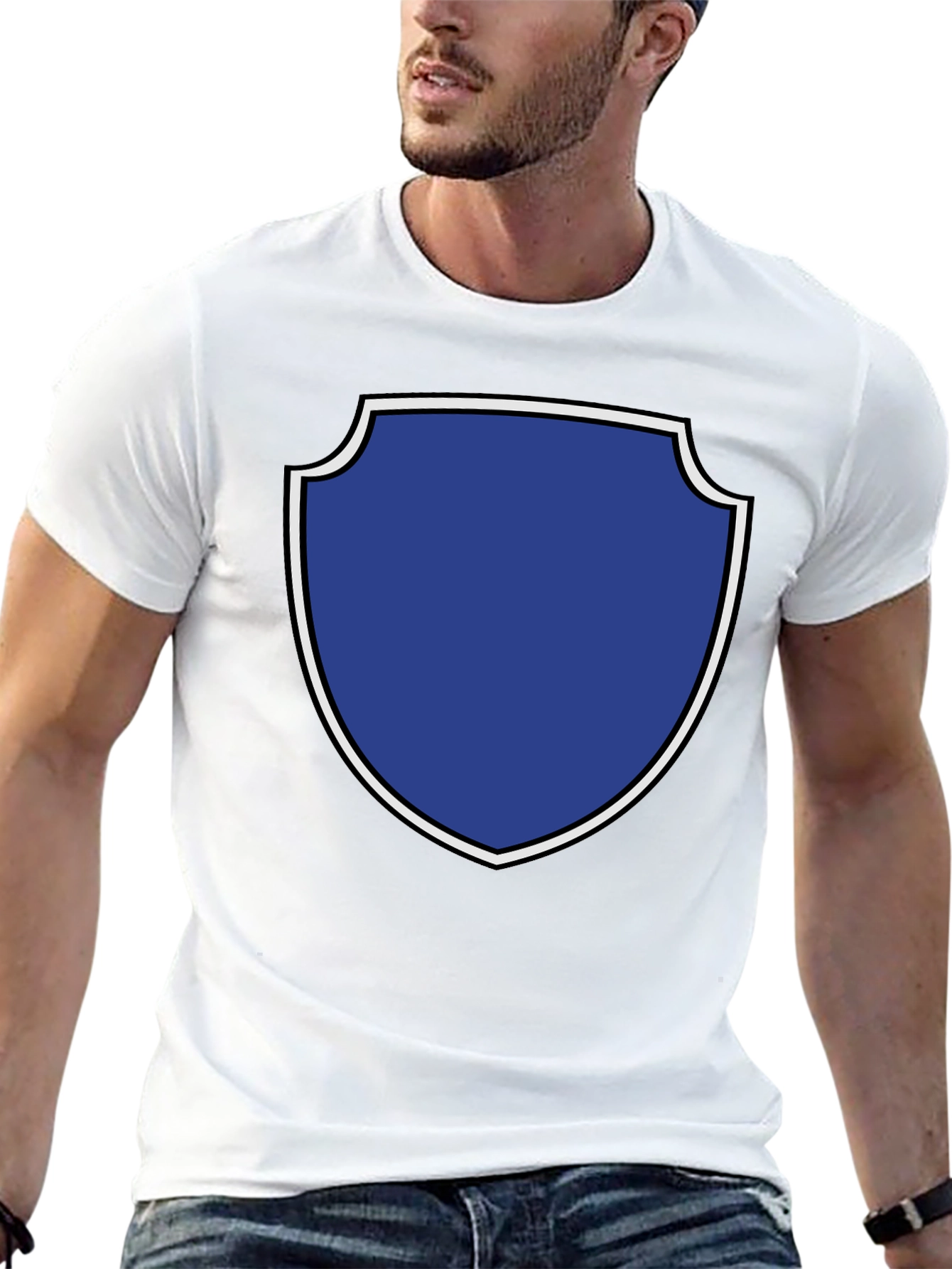 Graphic Tee: Blue Shield Black T-Shirt