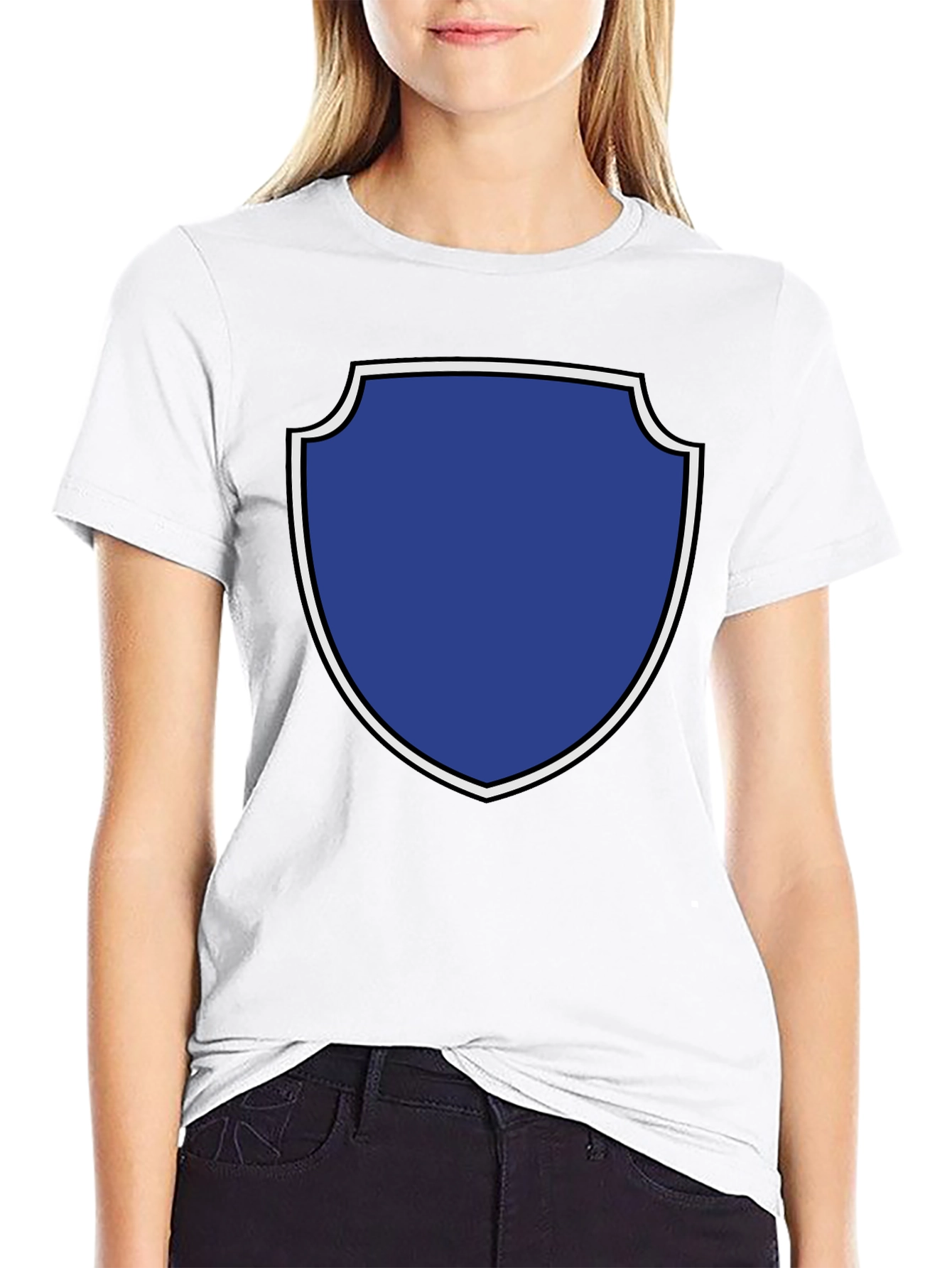 Graphic Tee: Blue Shield Black T-Shirt