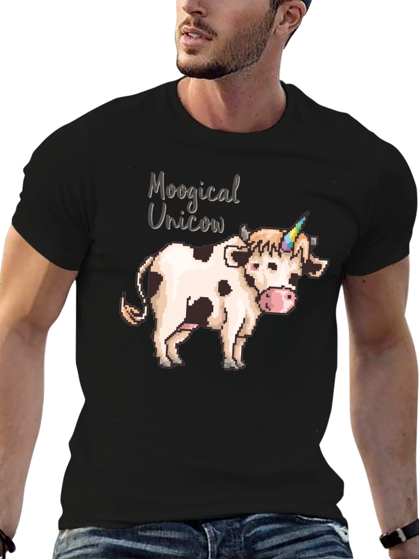 Moogical Unicow T-Shirt - Black Cotton Tee