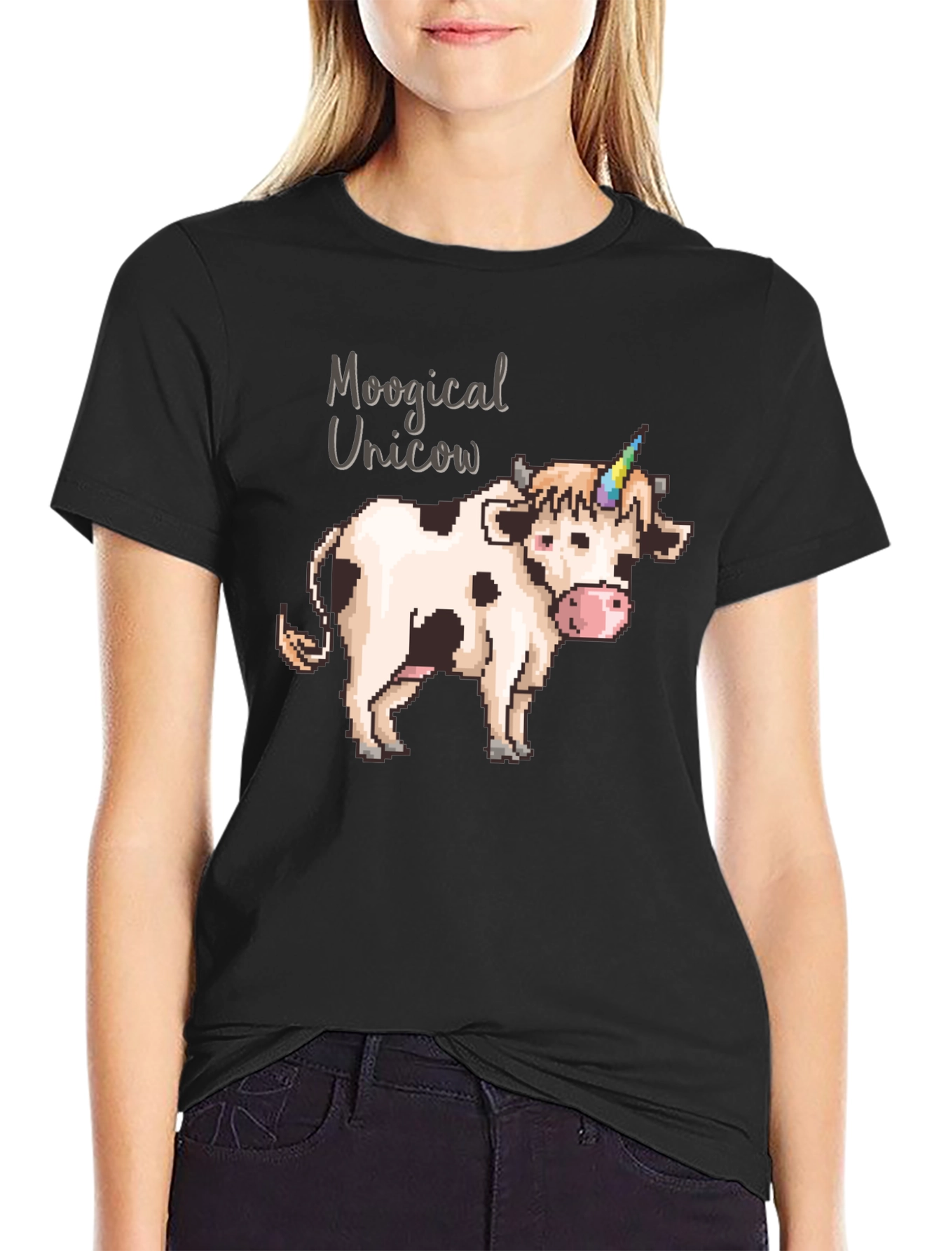 Moogical Unicow T-Shirt - Black Cotton Tee