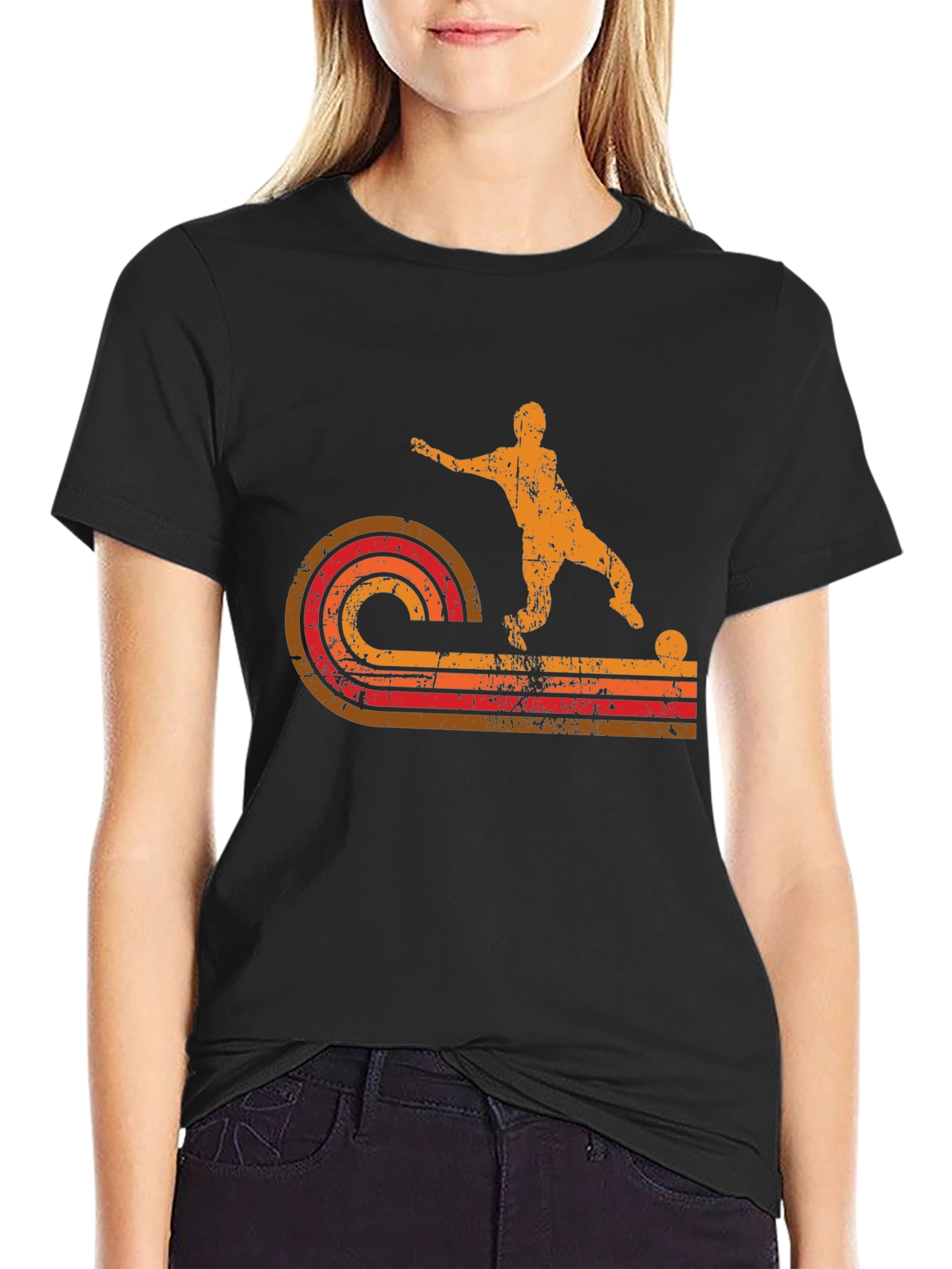 Retro Soccer Player Graphic T-Shirt