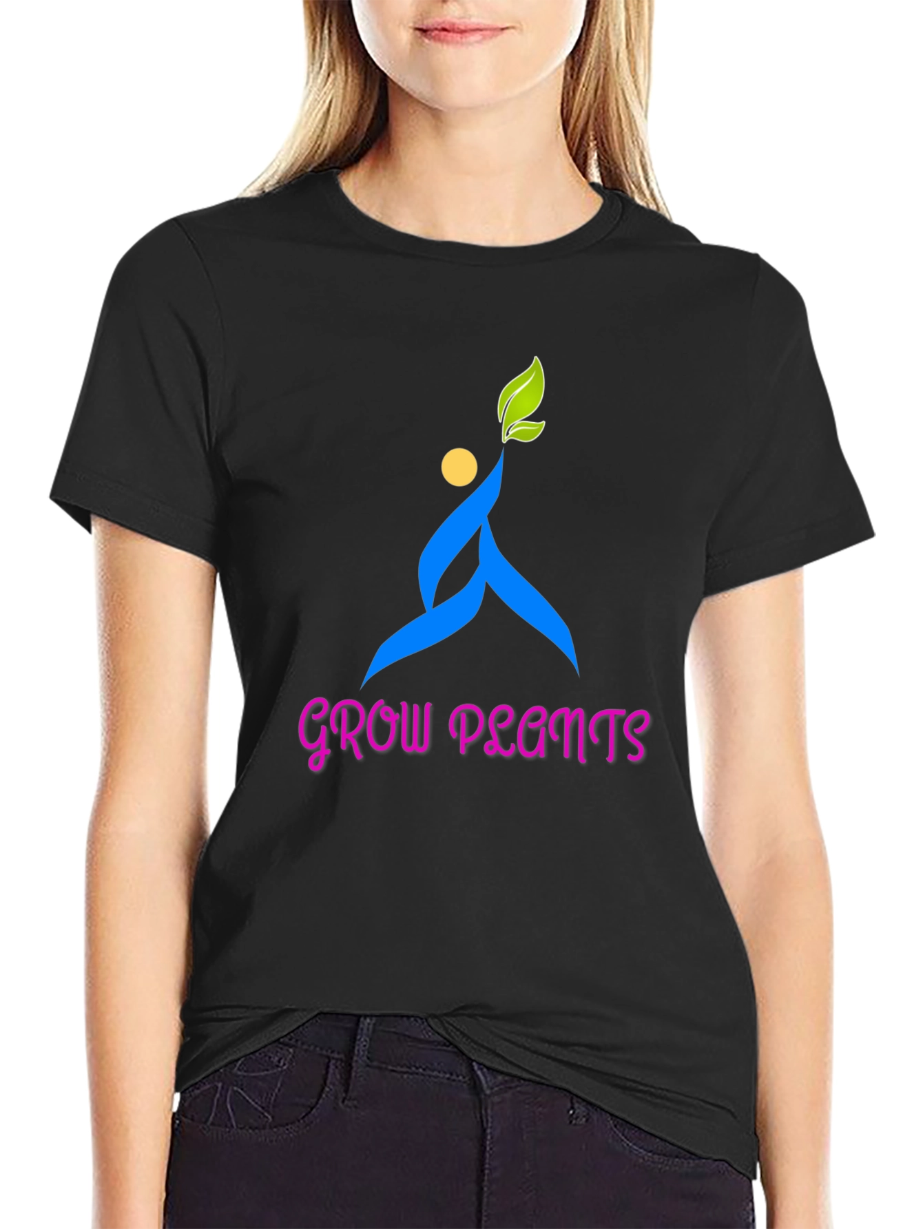 Grow Plants Black Graphic Tee
