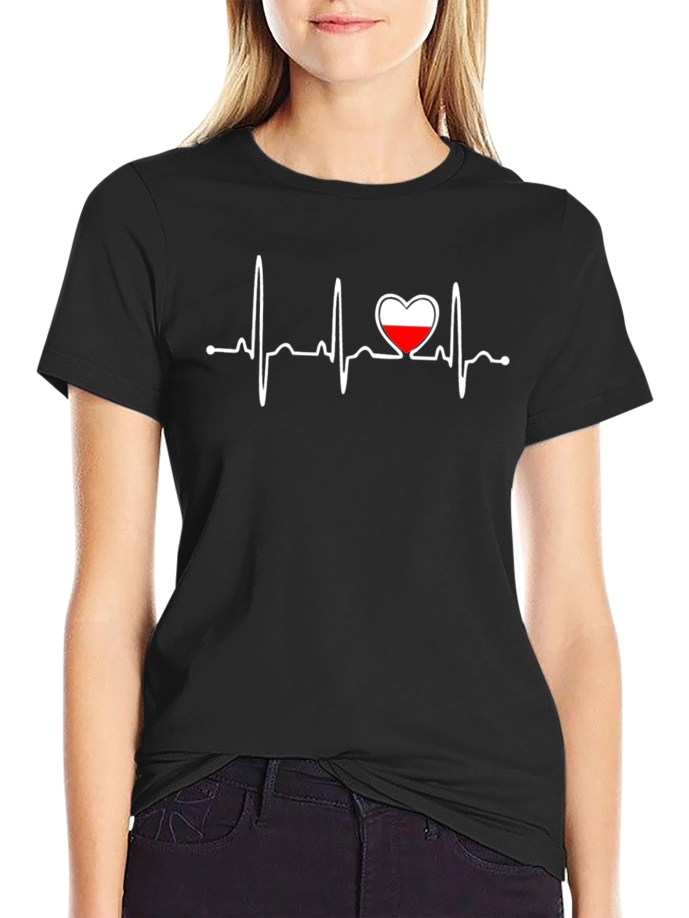 Heartbeat Poland Flag Graphic T-Shirt