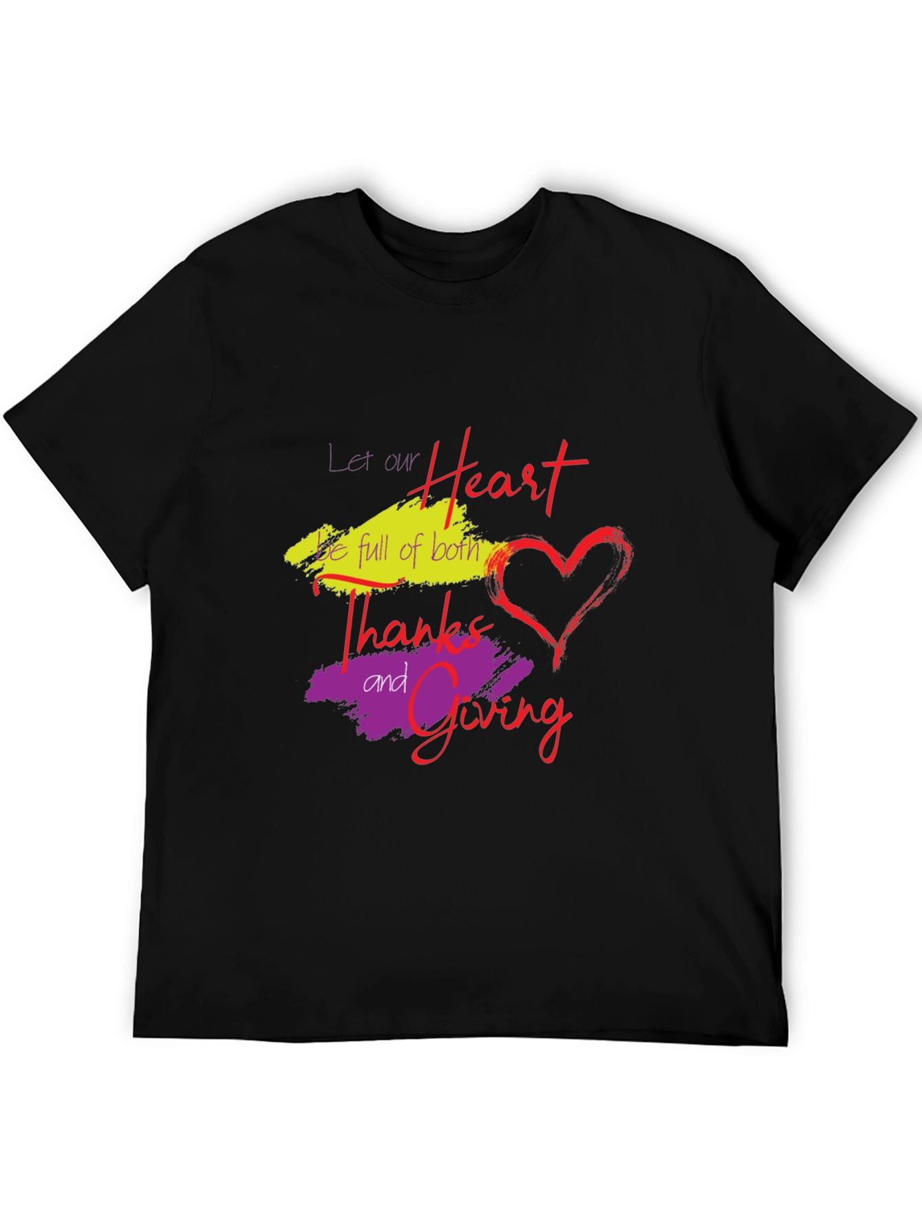 Thanksgiving Heart Graphic Tee - Black