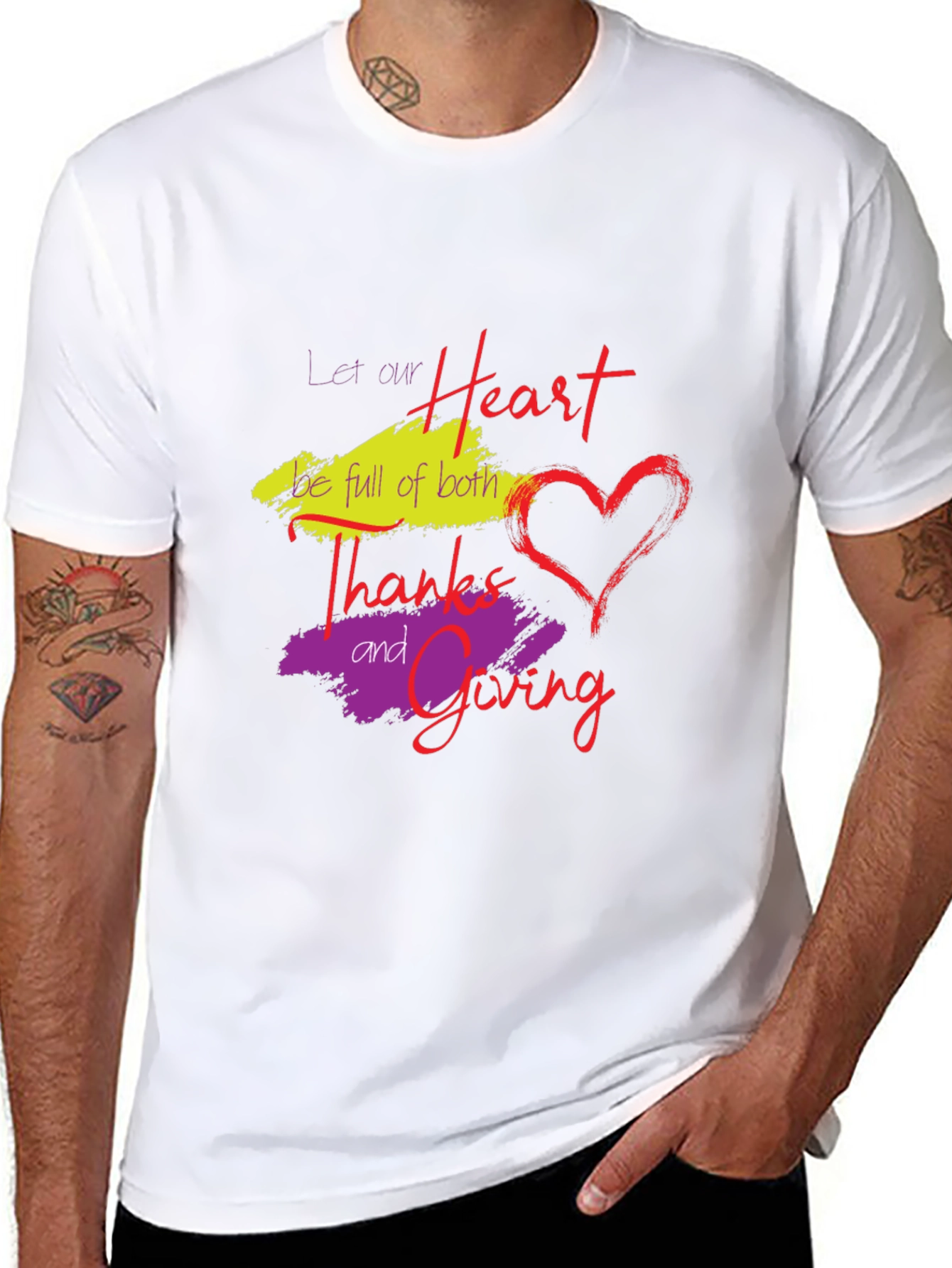 Thanksgiving Heart Graphic Tee - Black