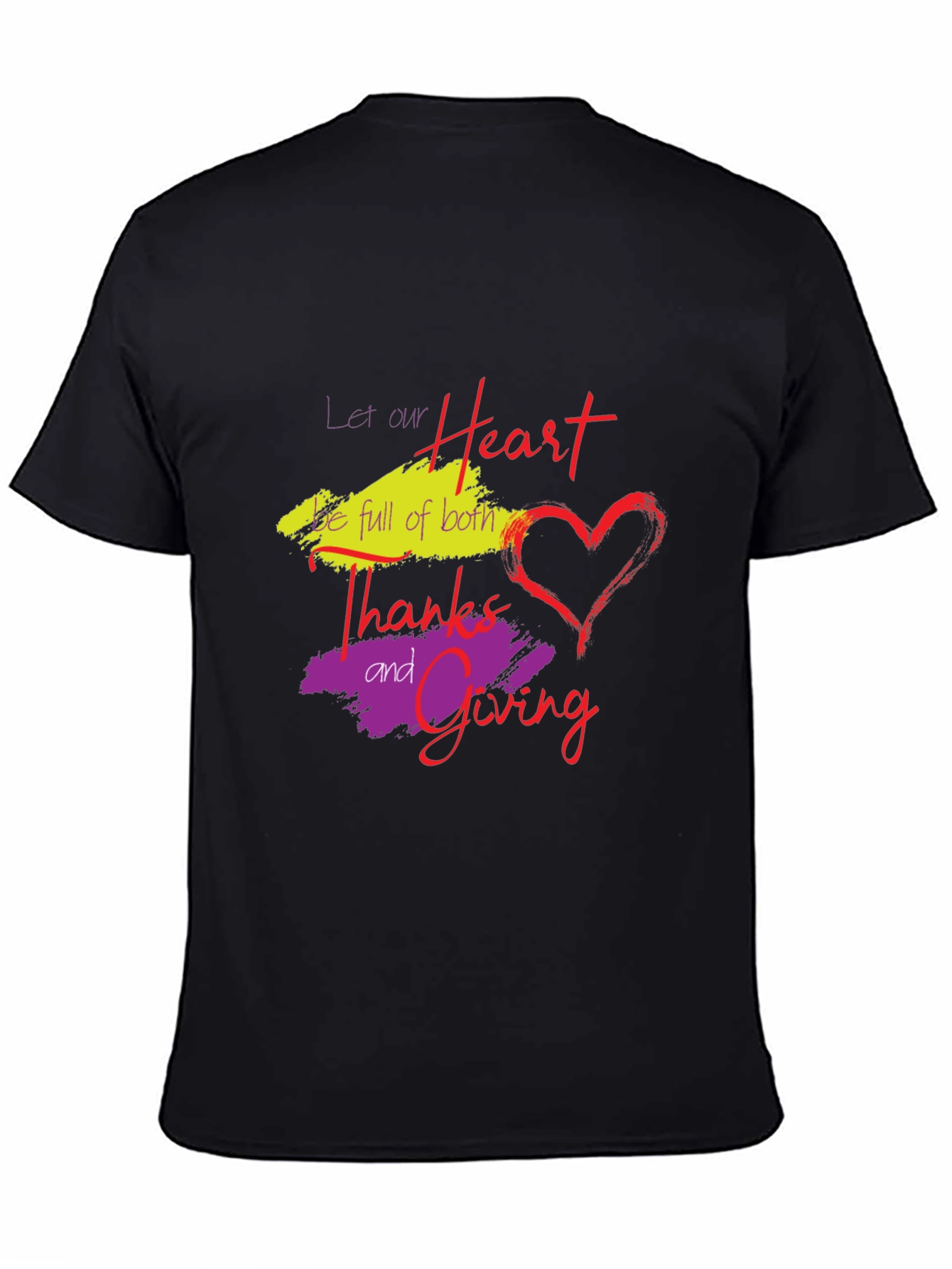 Thanksgiving Heart Graphic Tee - Black