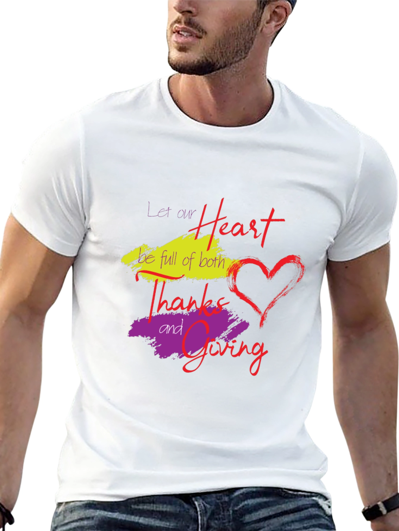 Thanksgiving Heart Graphic Tee - Black