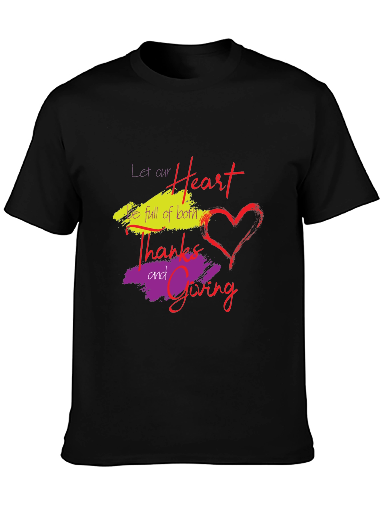 Thanksgiving Heart Graphic Tee - Black
