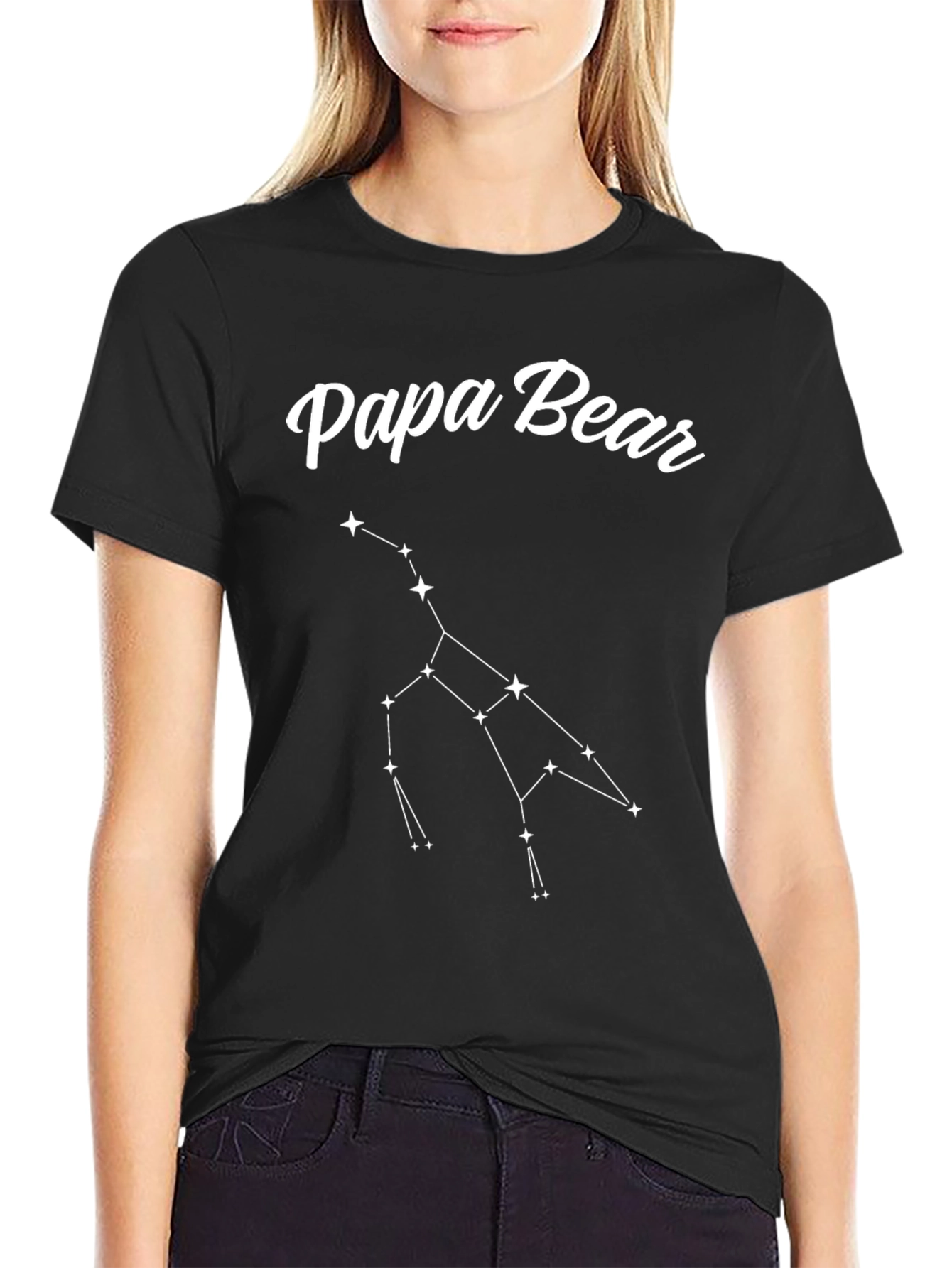 Papa Bear Constellation Graphic Tee - Black T-Shirt
