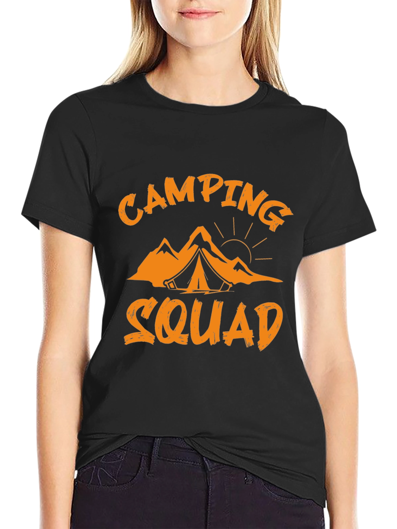 Camping Squad Graphic Tee - Black