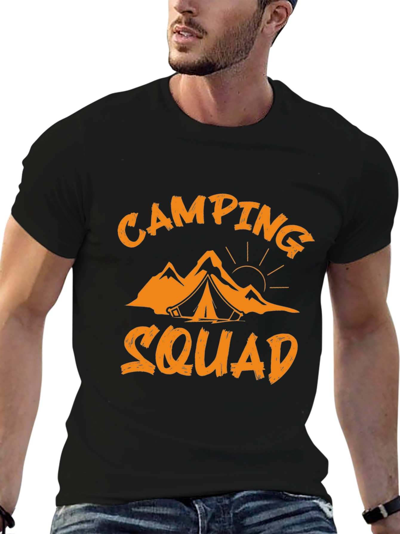 Camping Squad Graphic Tee - Black