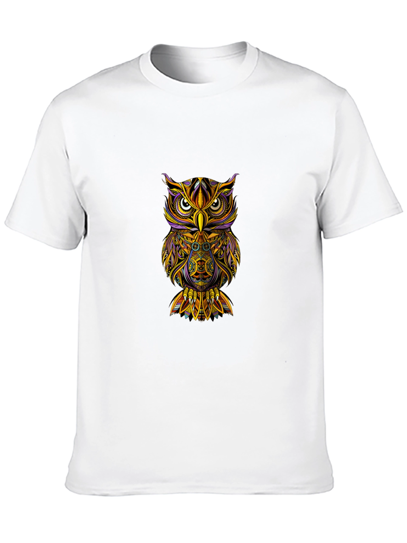 Owl Graphic Print T-Shirt - Black