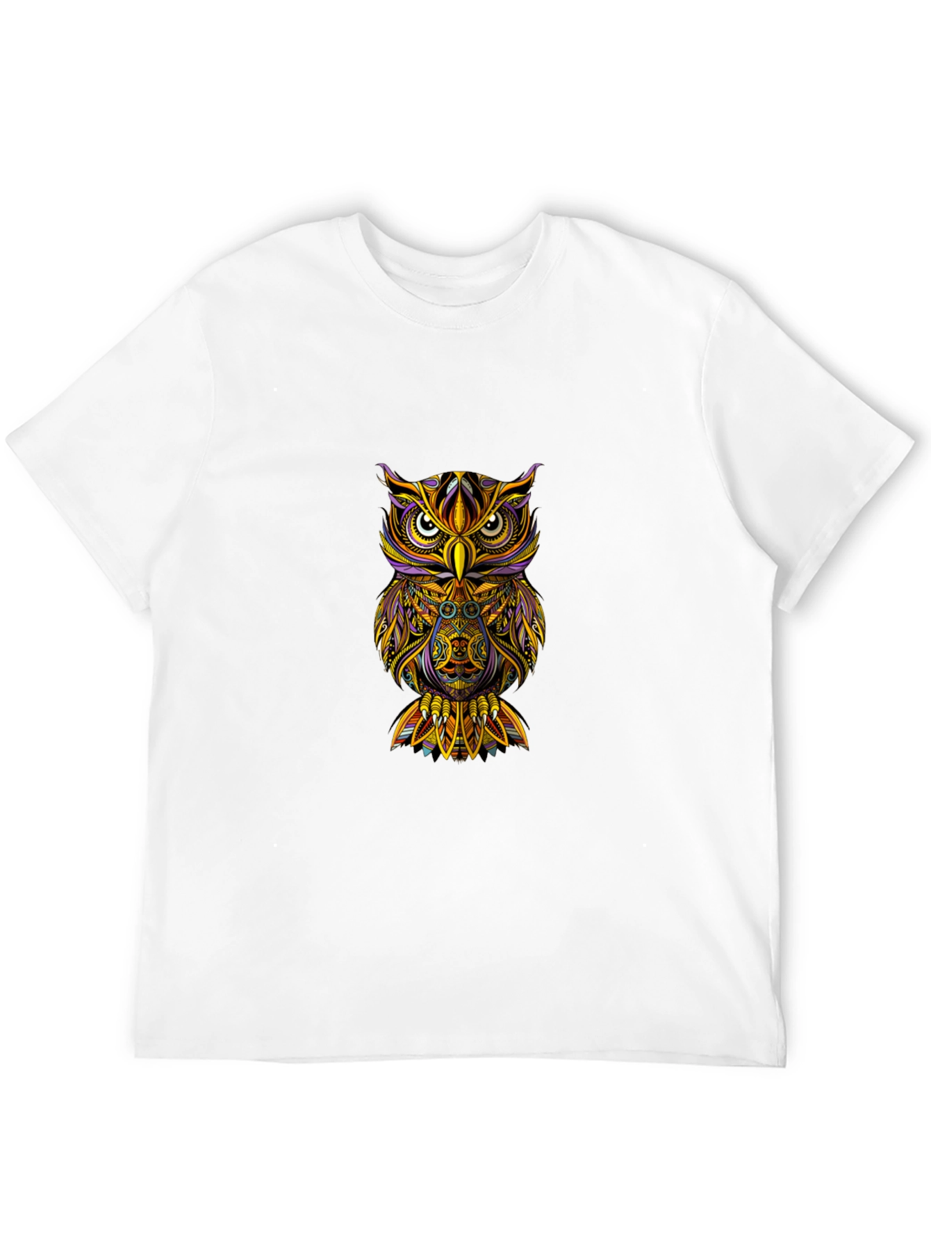 Owl Graphic Print T-Shirt - Black