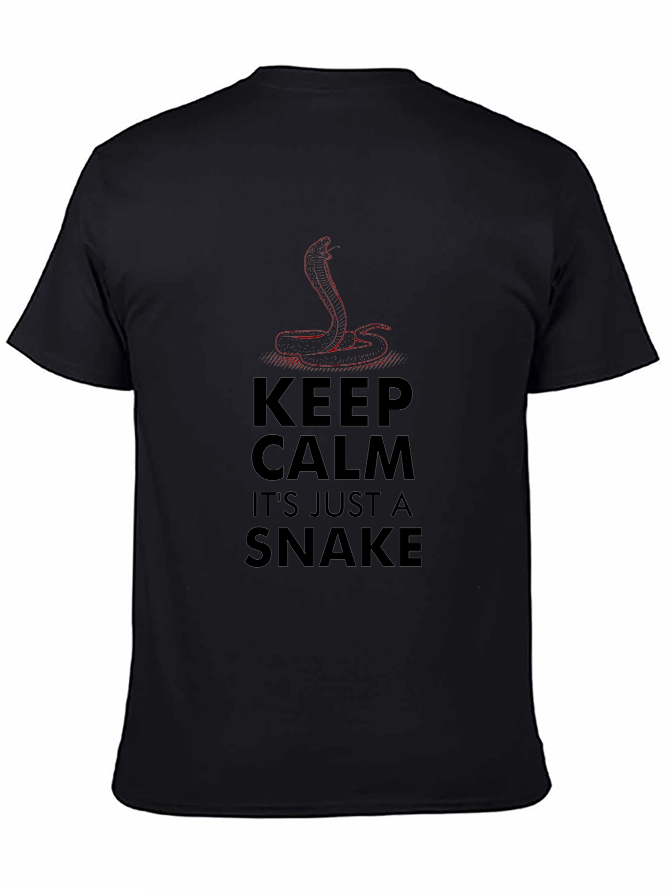 Keep Calm Snake Graphic Tee - Mens Black T-Shirt