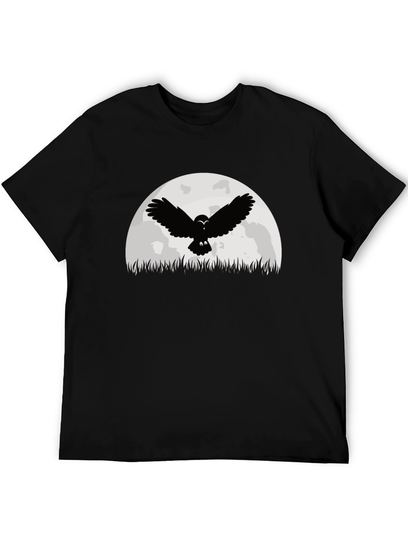 Owl Moon Black Graphic T-Shirt