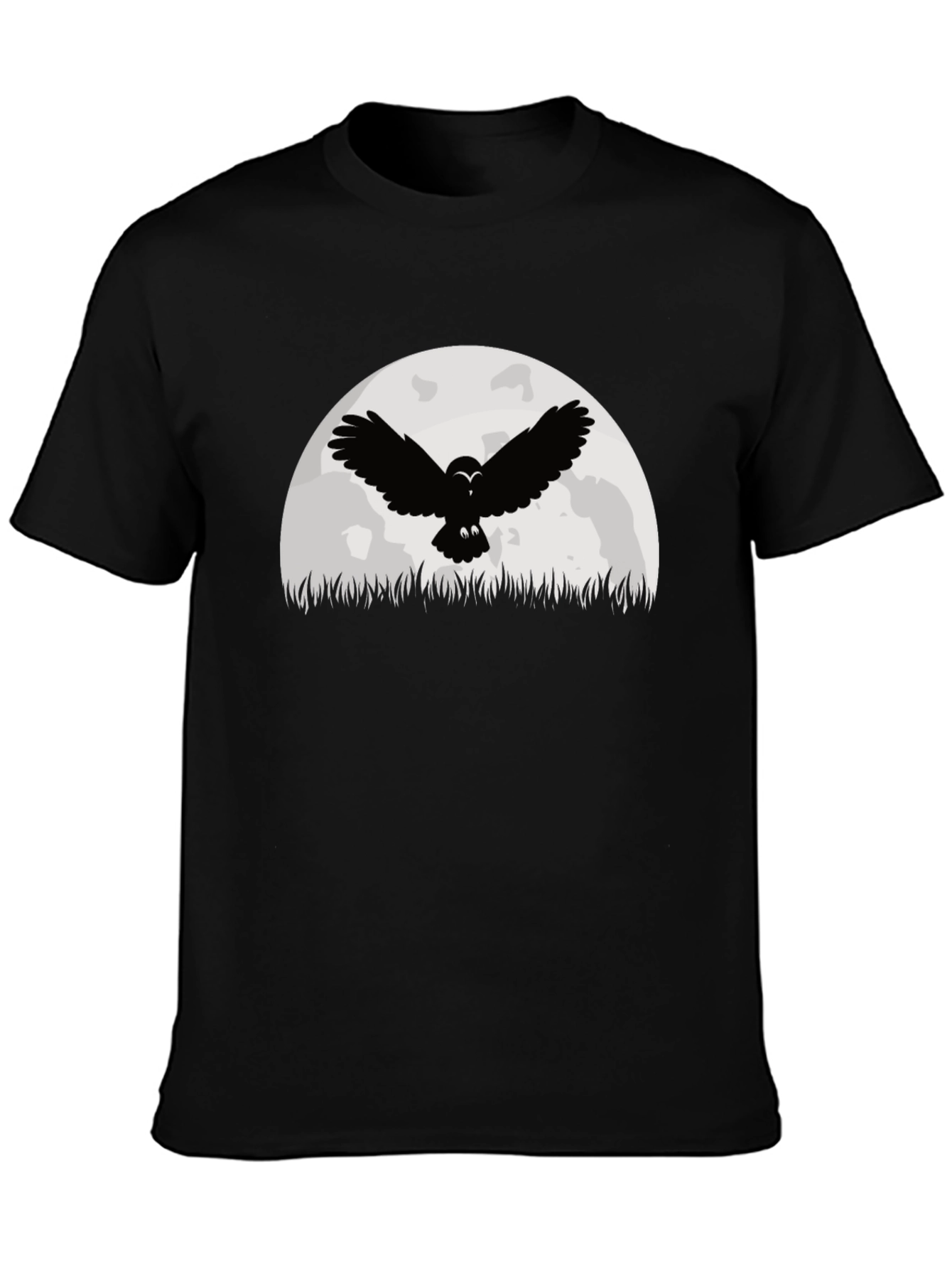 Owl Moon Black Graphic T-Shirt