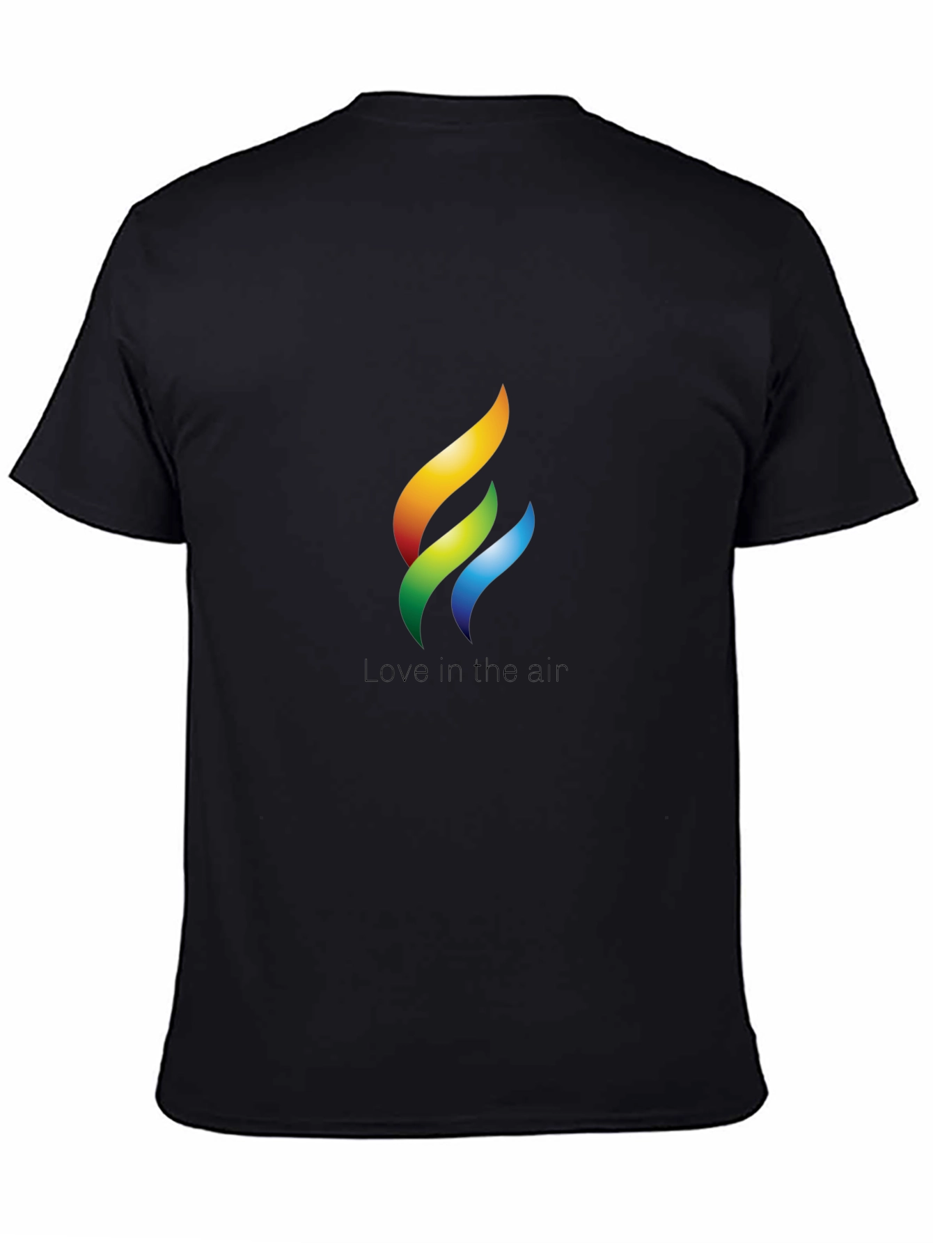 Rainbow Flame Graphic Black T-Shirt