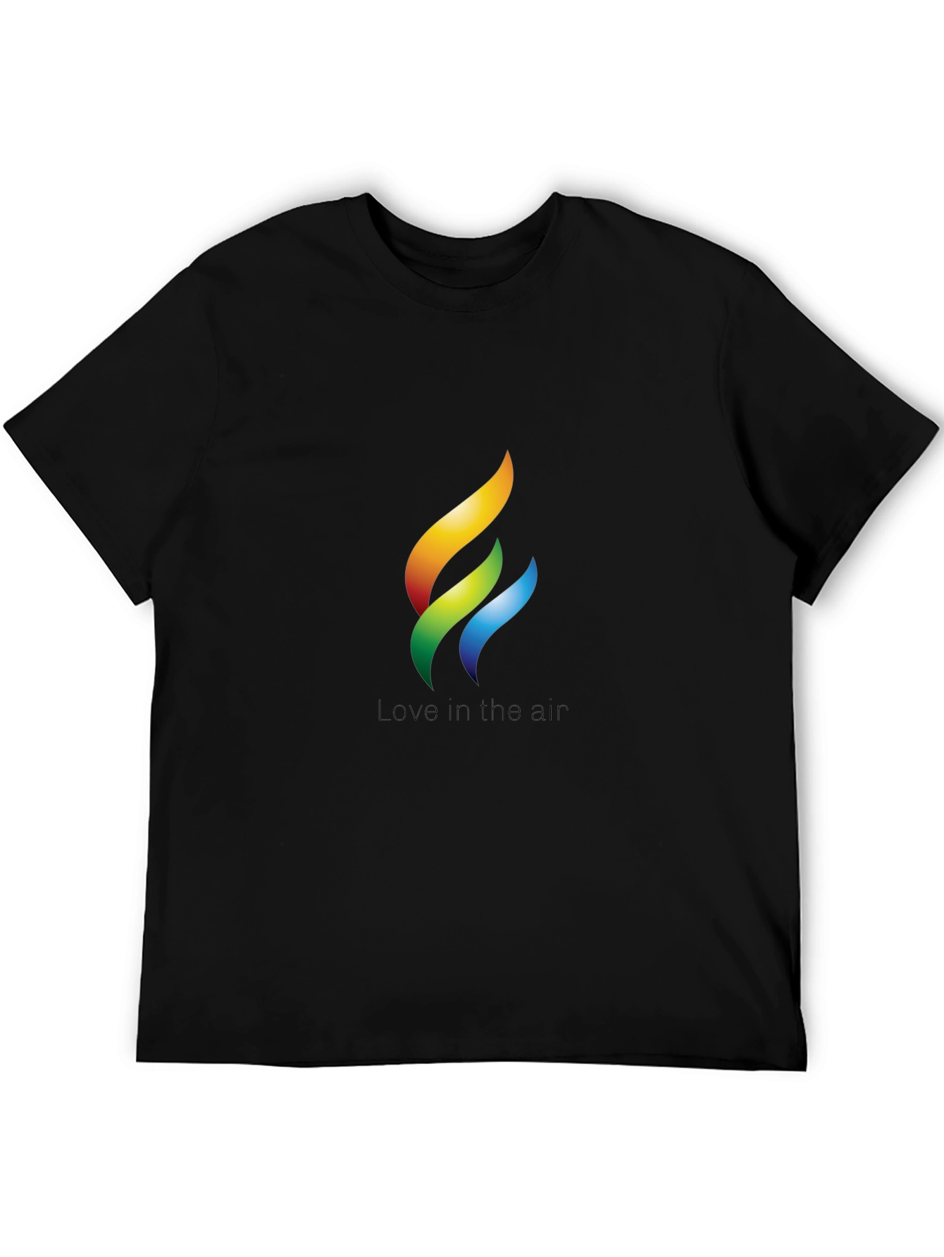 Rainbow Flame Graphic Black T-Shirt
