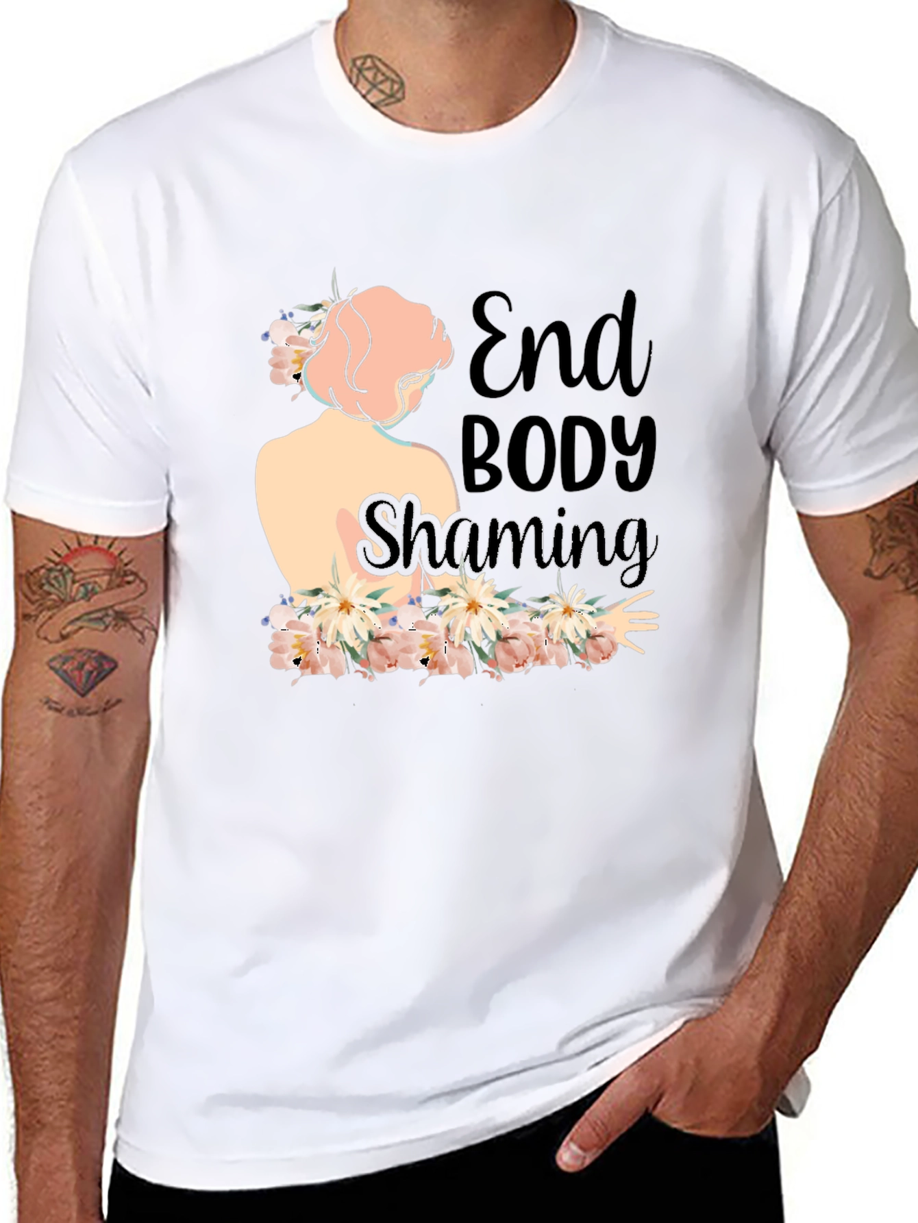 End Body Shaming Floral T-Shirt