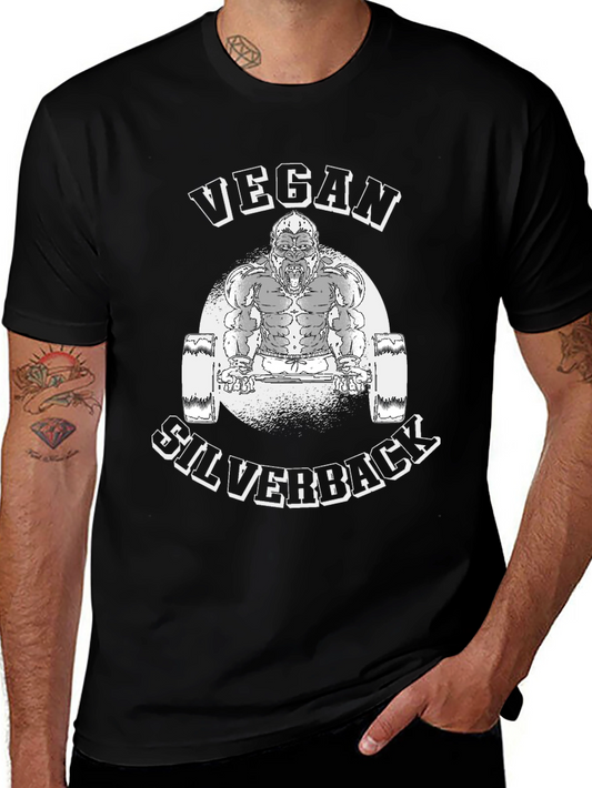 Vegan Silverback Gorilla Weightlifting T-Shirt