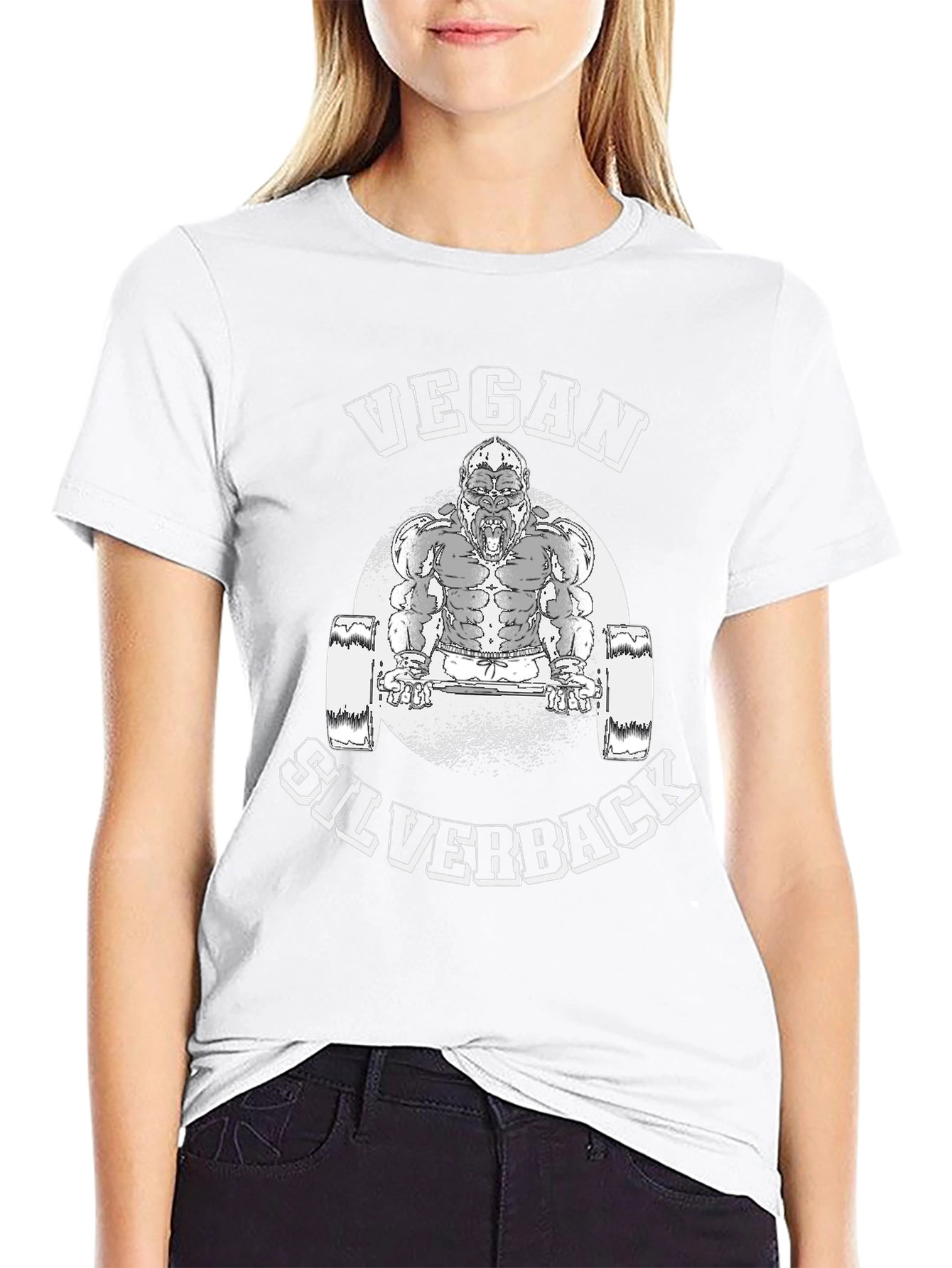 Vegan Silverback Gorilla Weightlifting T-Shirt