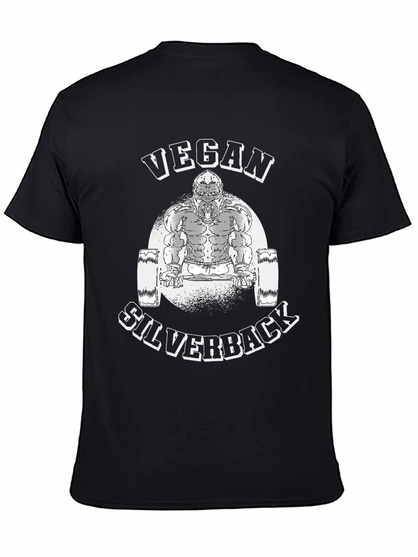 Vegan Silverback Gorilla Weightlifting T-Shirt