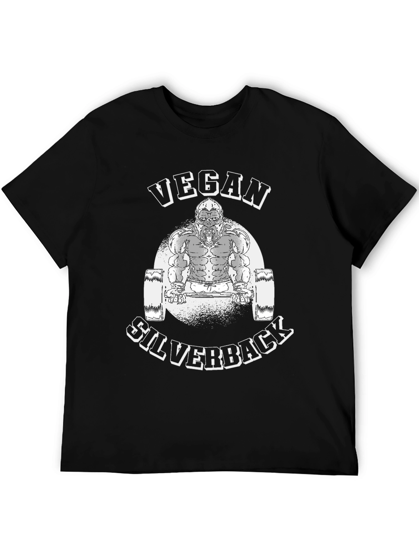 Vegan Silverback Gorilla Weightlifting T-Shirt