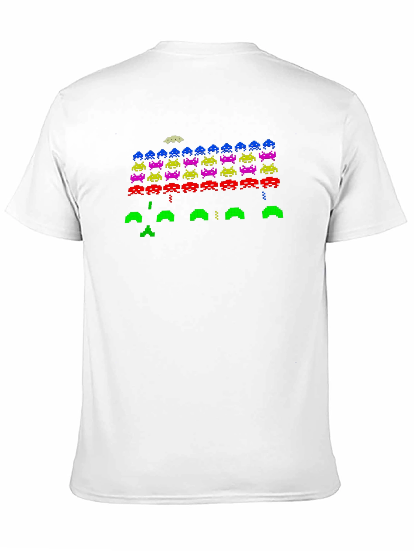 Retro Pixel Invasion Black T-Shirt