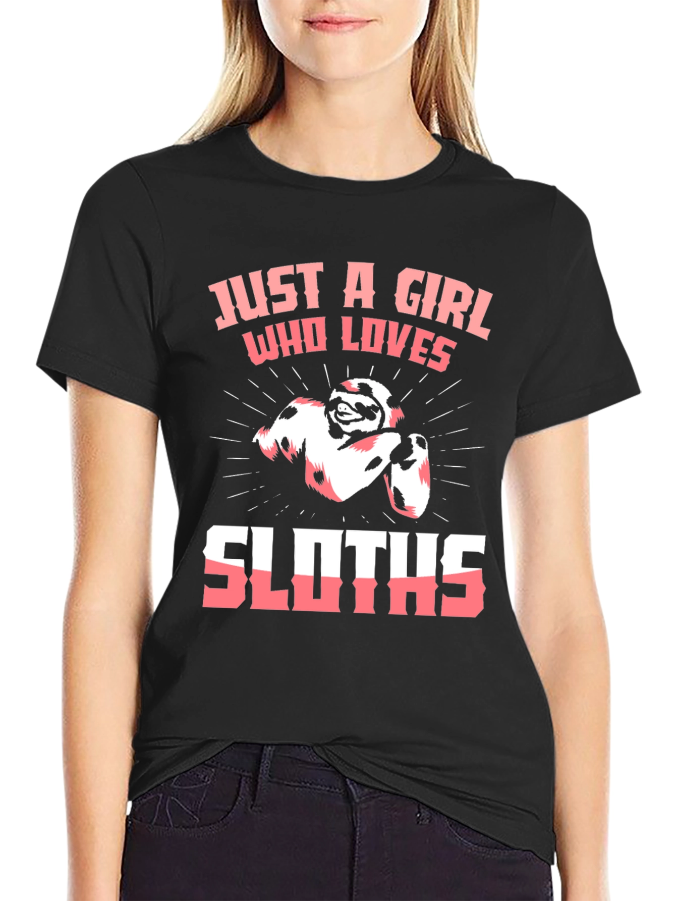 Girl Who Loves Sloths Graphic Tee