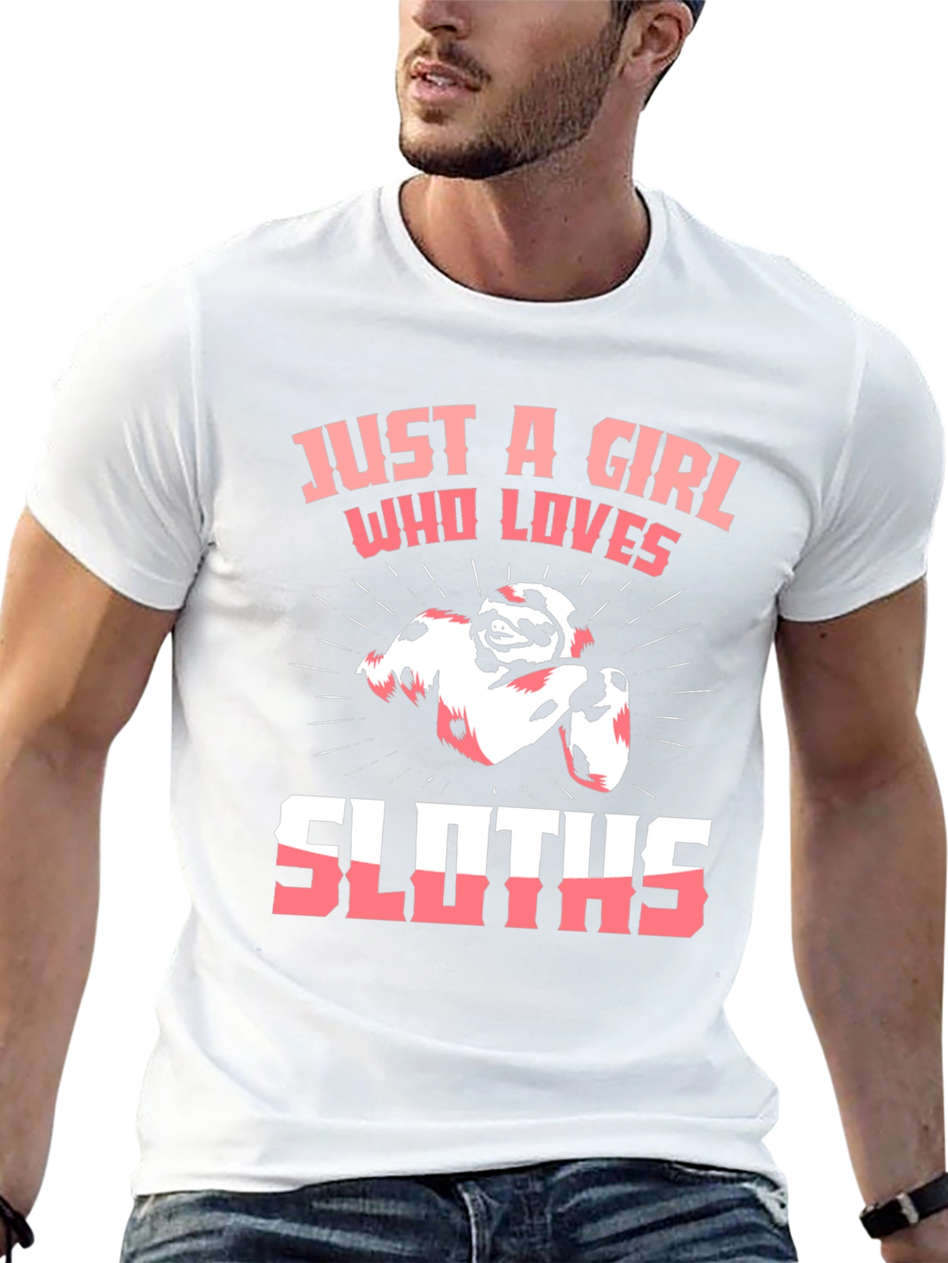 Girl Who Loves Sloths Graphic Tee