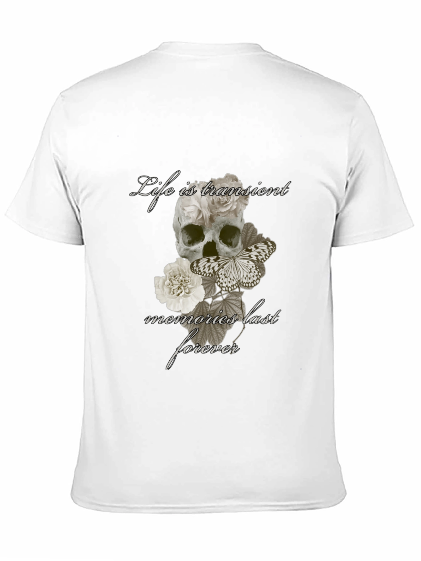 Skull & Butterfly Graphic T-Shirt - Life is Transient