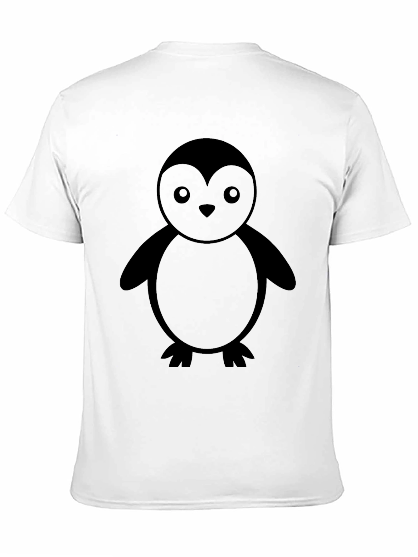 Cute Penguin Graphic Tee - Black Cotton T-Shirt