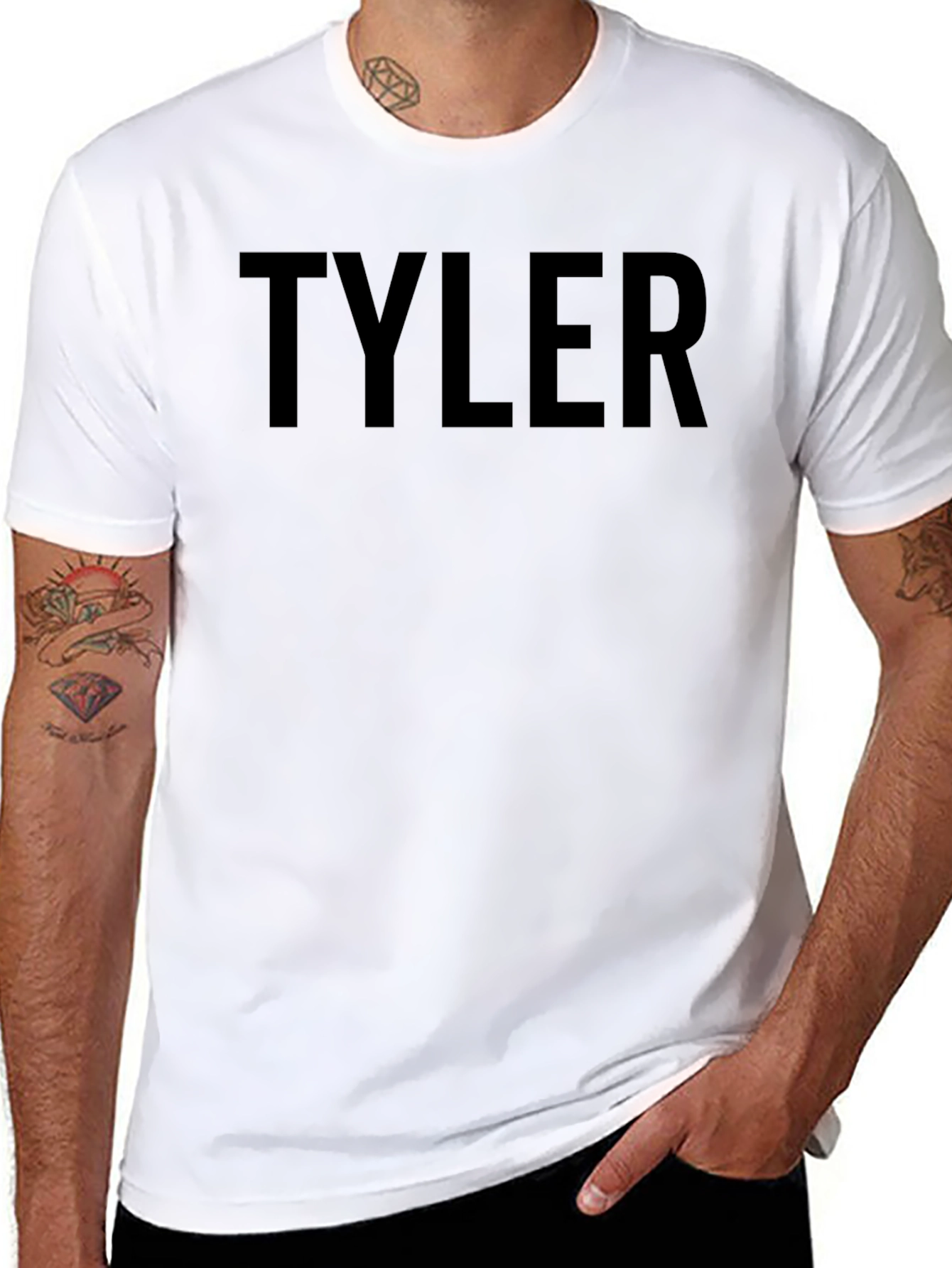 TYLER Graphic Tee - Modern Black Crewneck T-Shirt