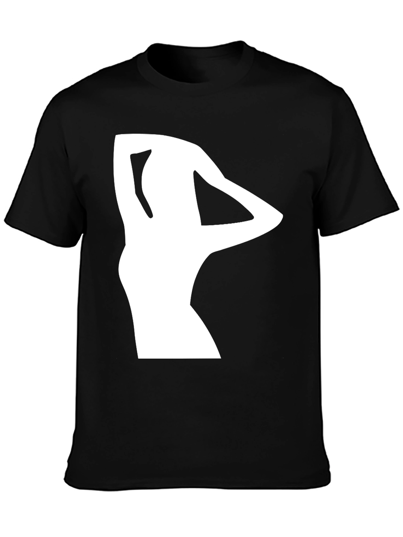 Black T-Shirt with White Silhouette Graphic