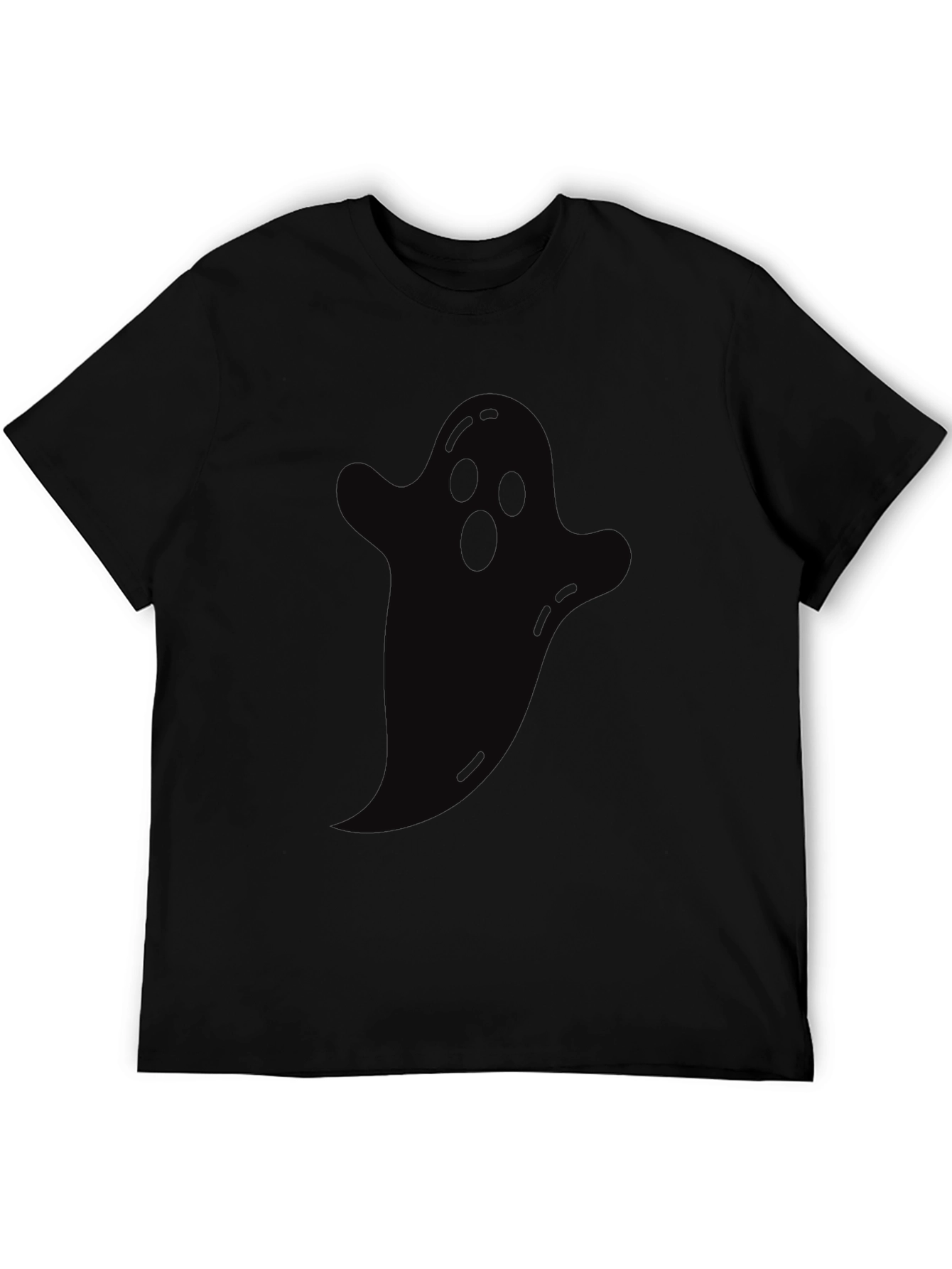 Spooky Ghost Graphic Tee - Halloween Black T-Shirt