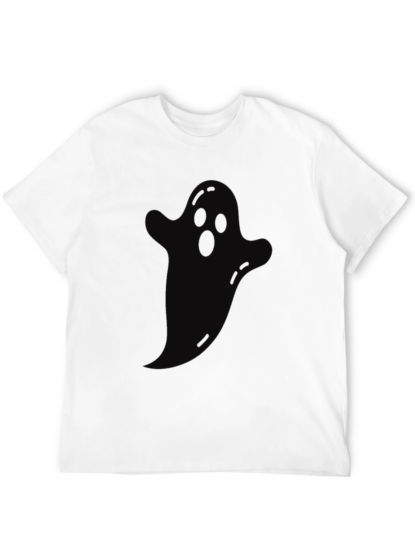 Spooky Ghost Graphic Tee - Halloween Black T-Shirt