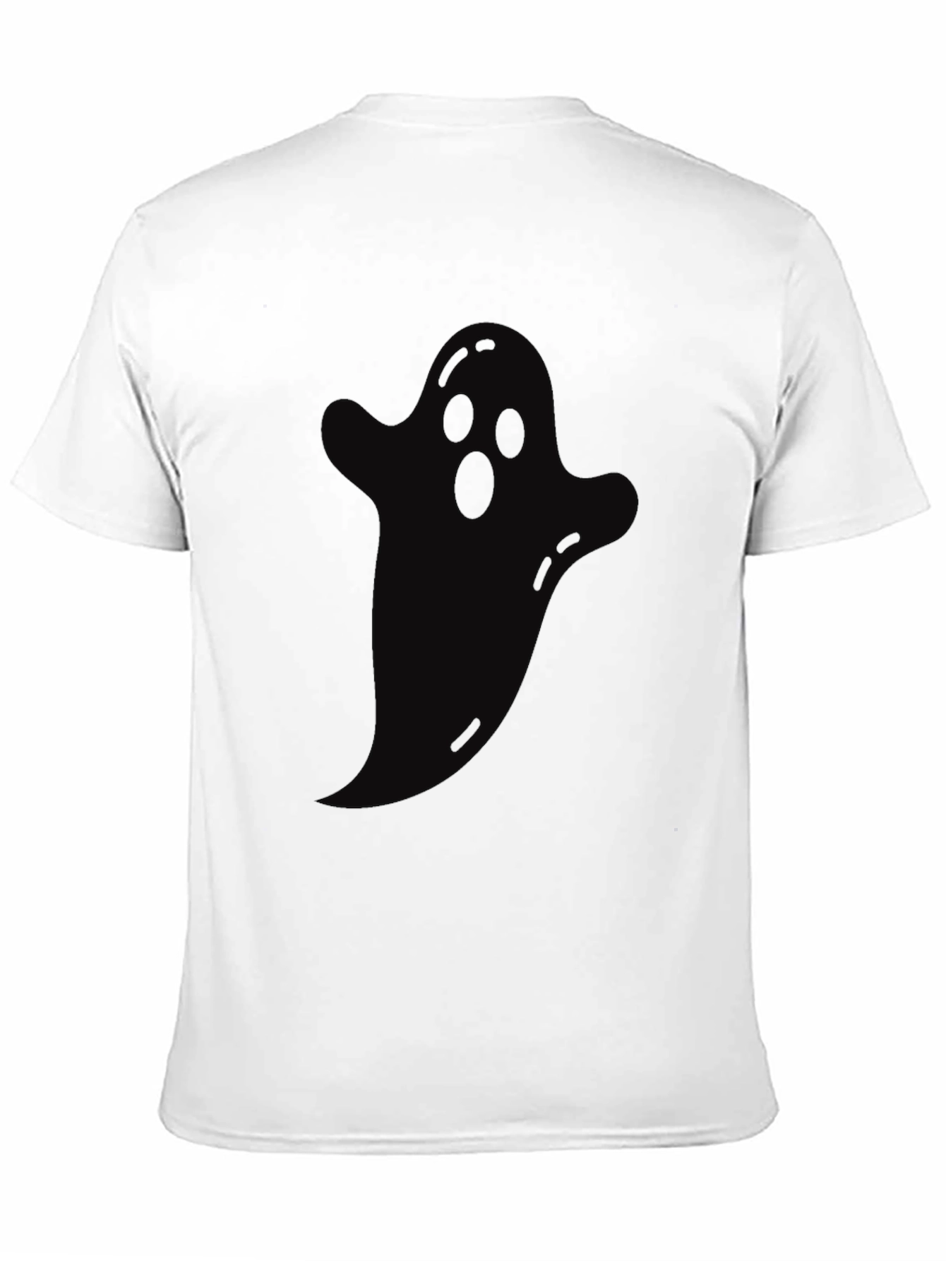 Spooky Ghost Graphic Tee - Halloween Black T-Shirt