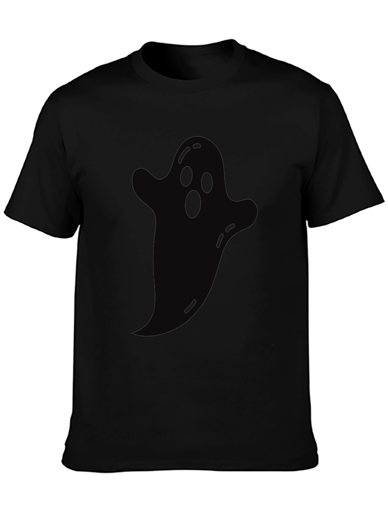 Spooky Ghost Graphic Tee - Halloween Black T-Shirt