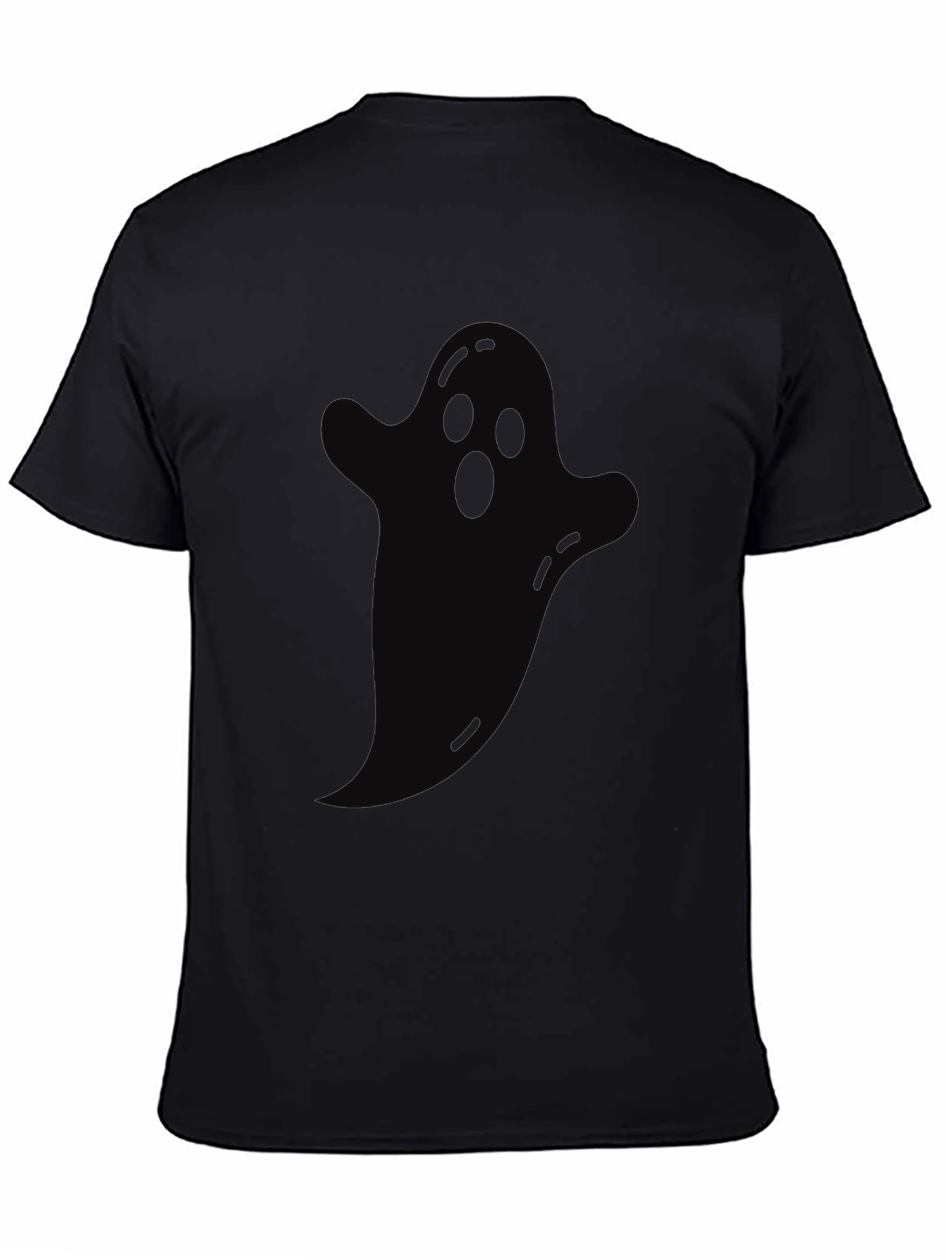 Spooky Ghost Graphic Tee - Halloween Black T-Shirt