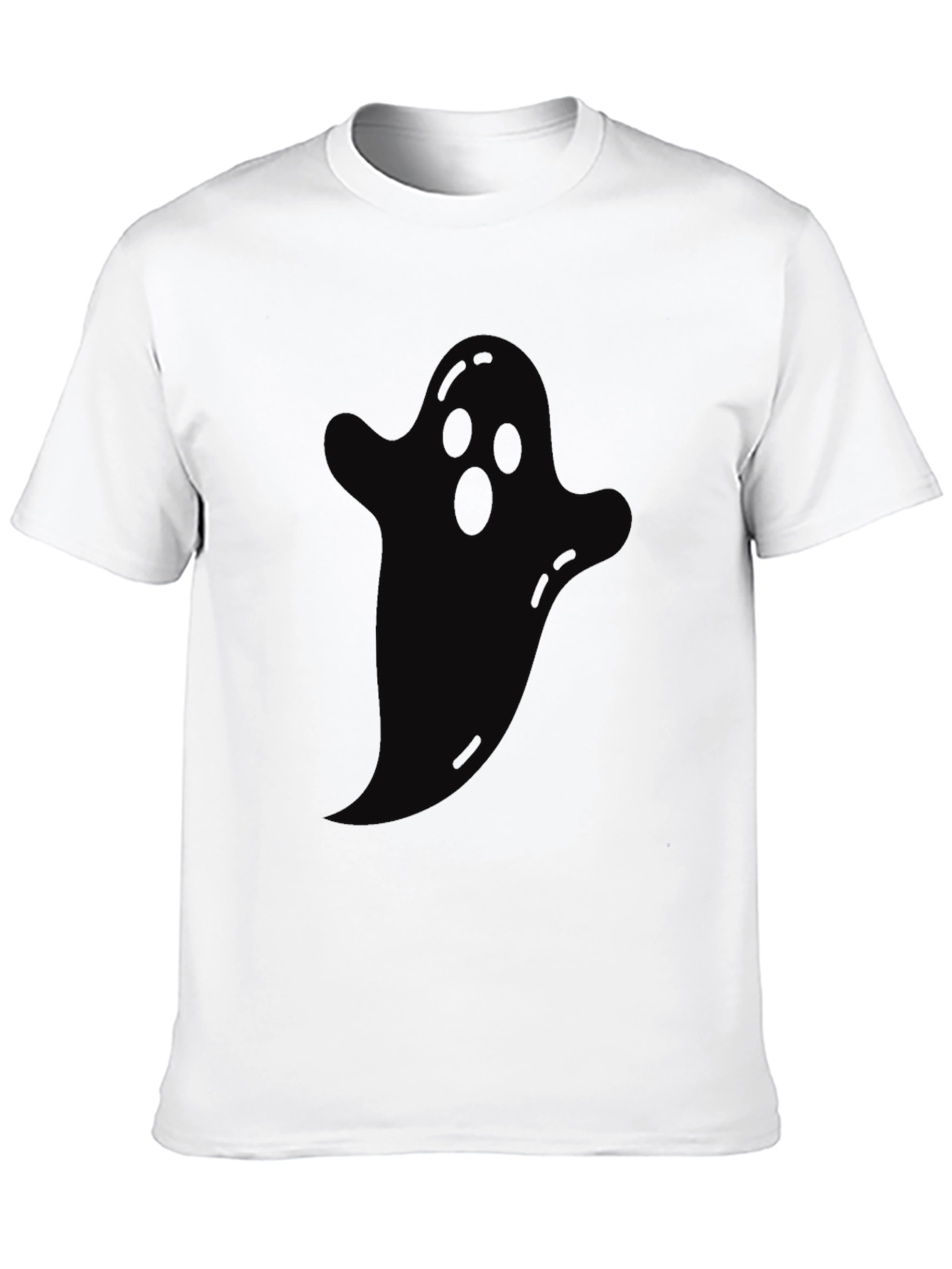Spooky Ghost Graphic Tee - Halloween Black T-Shirt