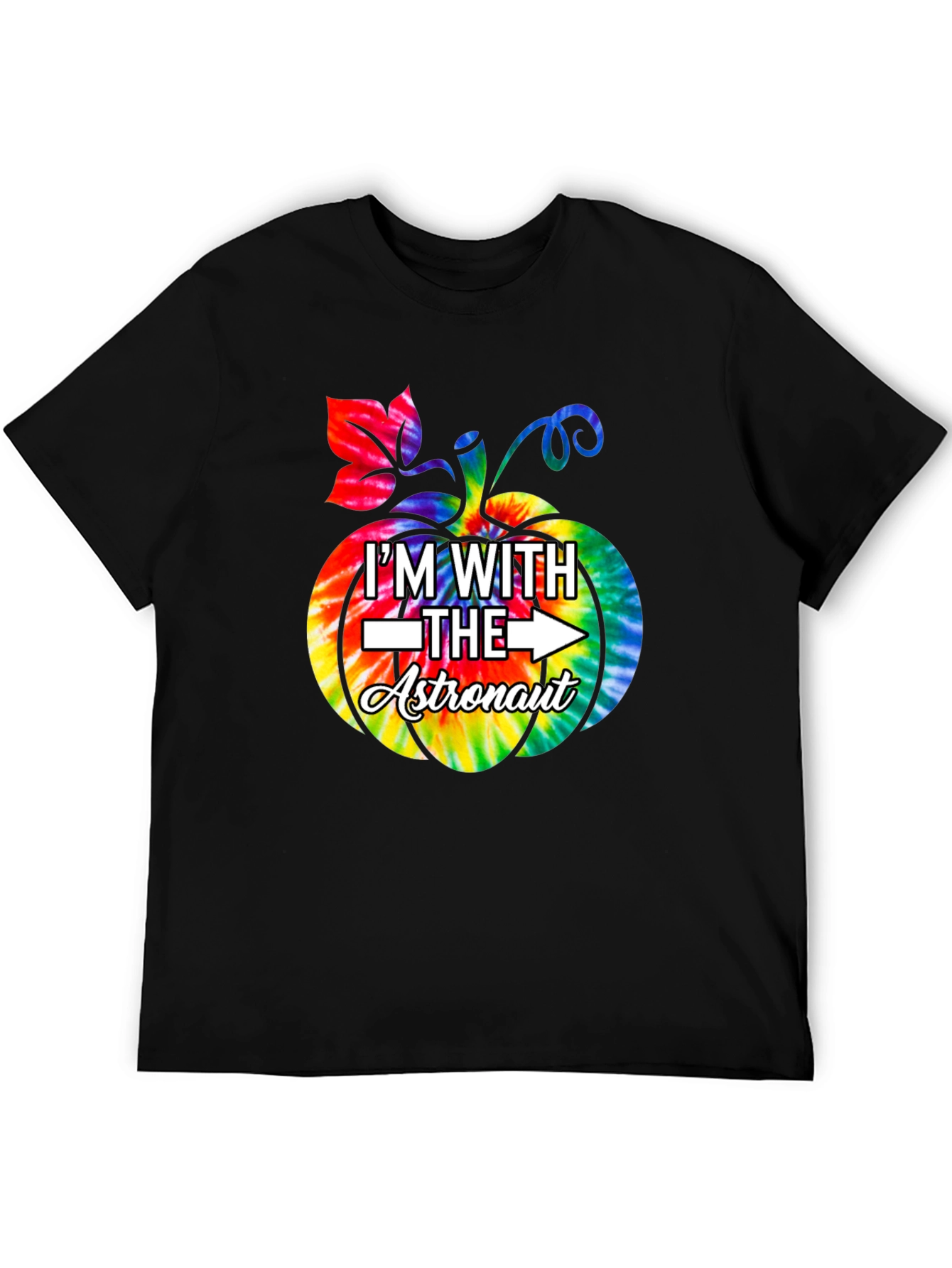 Im With The Astronaut Halloween Pumpkin Tie-Dye T-Shirt