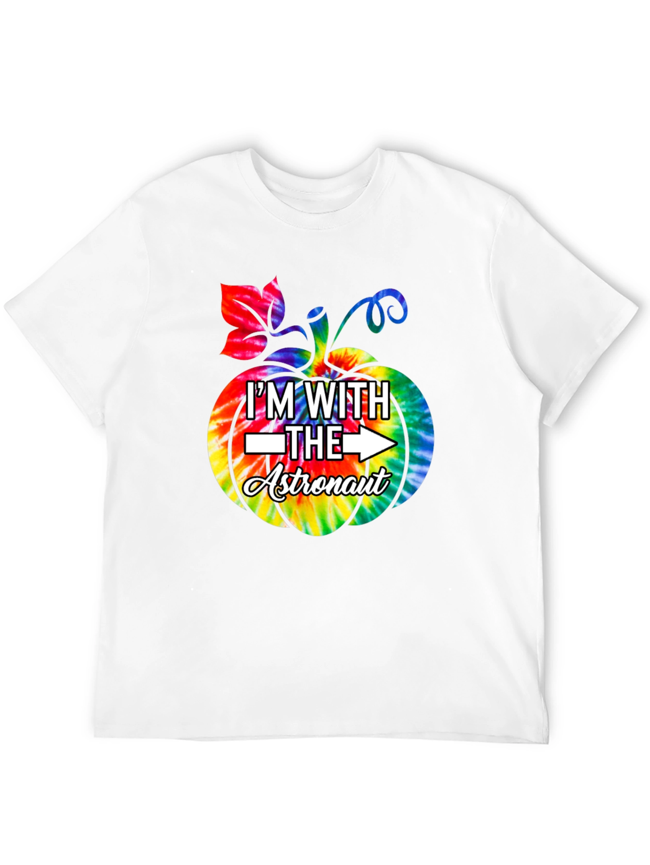 Im With The Astronaut Halloween Pumpkin Tie-Dye T-Shirt