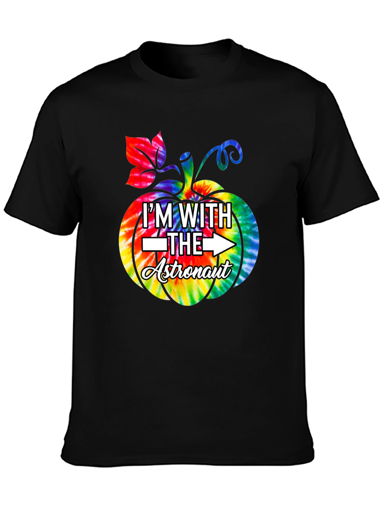 Im With The Astronaut Halloween Pumpkin Tie-Dye T-Shirt