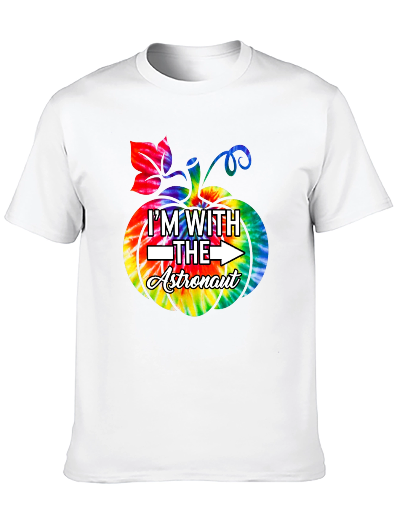 Im With The Astronaut Halloween Pumpkin Tie-Dye T-Shirt