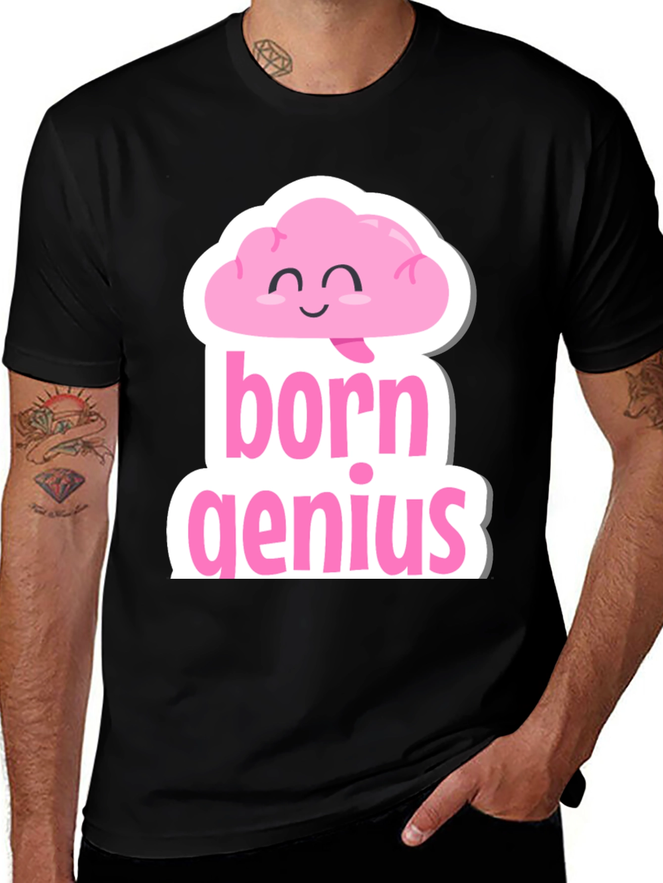 Born Genius T-Shirt Funny Brain Tee