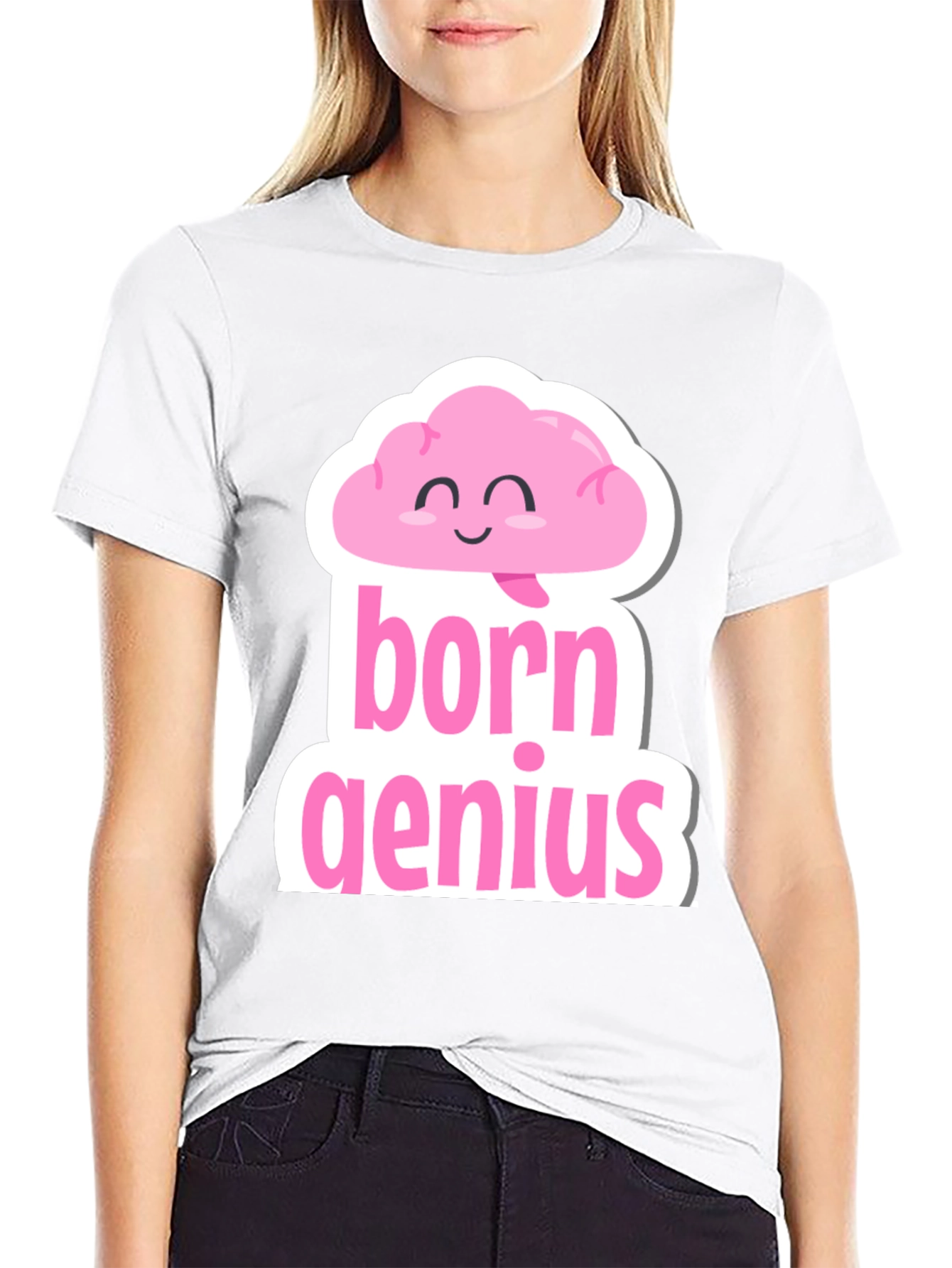 Born Genius T-Shirt Funny Brain Tee