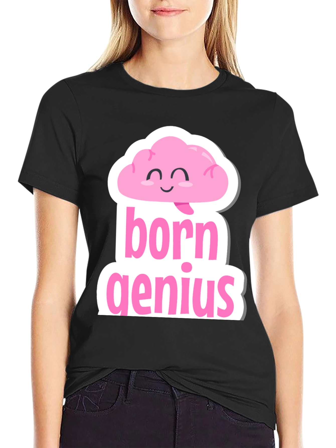Born Genius T-Shirt Funny Brain Tee