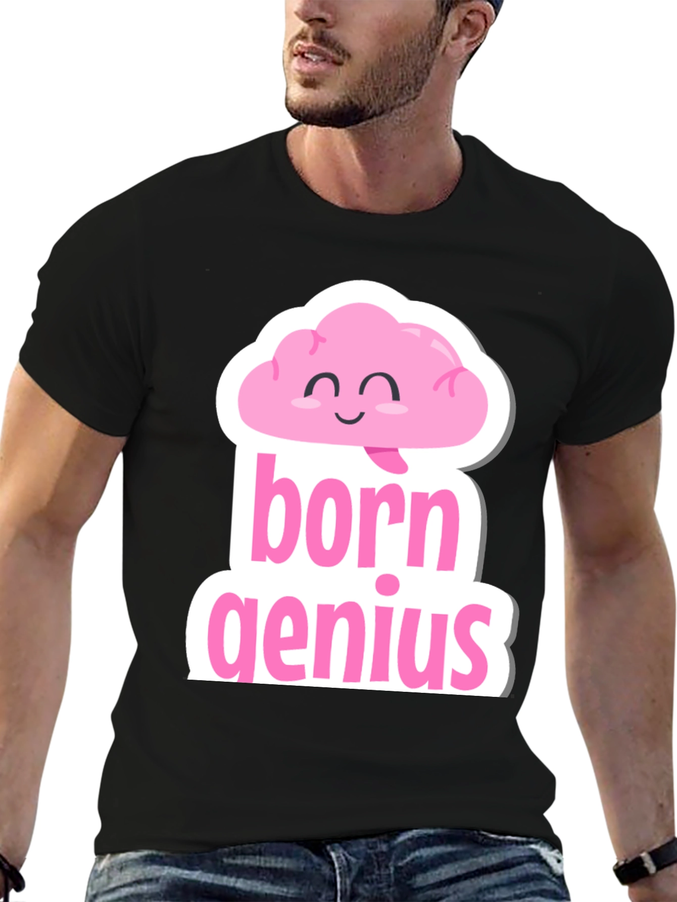 Born Genius T-Shirt Funny Brain Tee